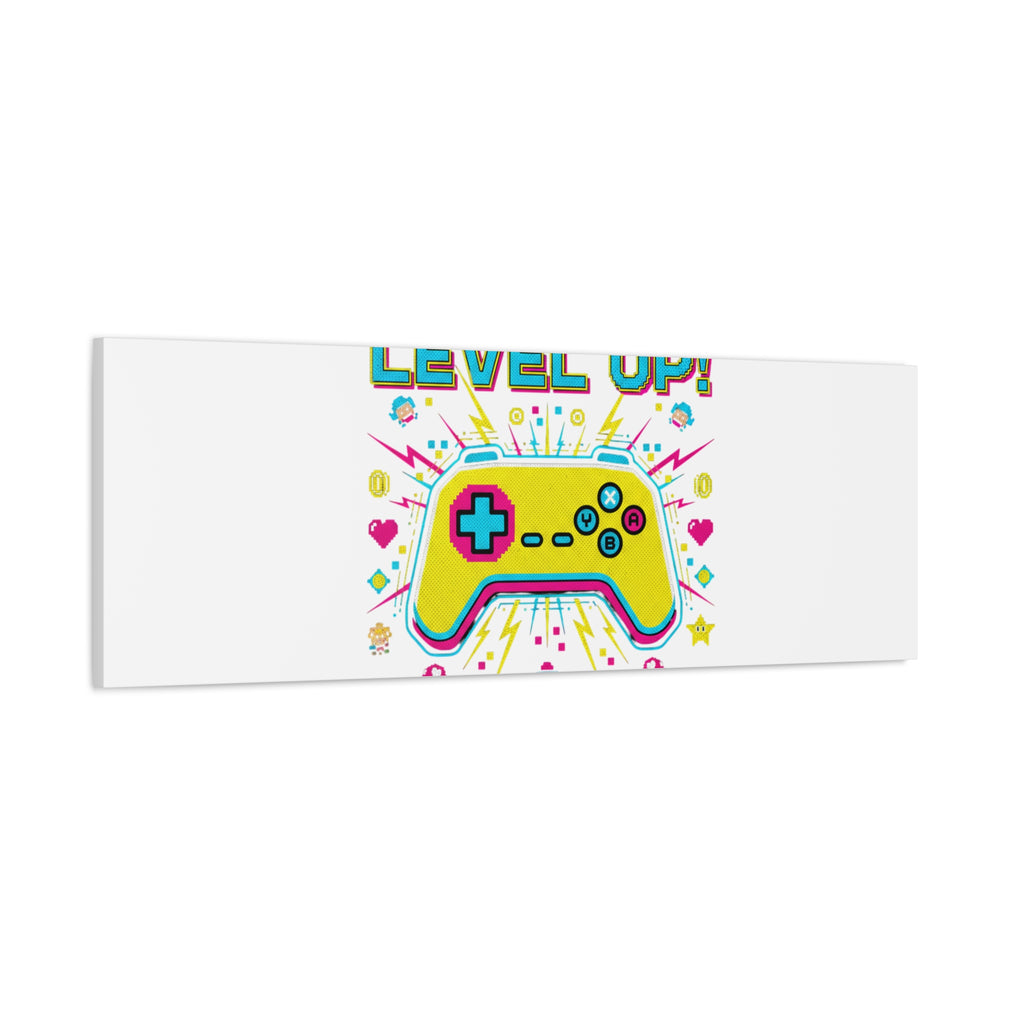 Level Up! Pixel Controller Canvas | Gaming Geek Culture, Retro Pixel Art