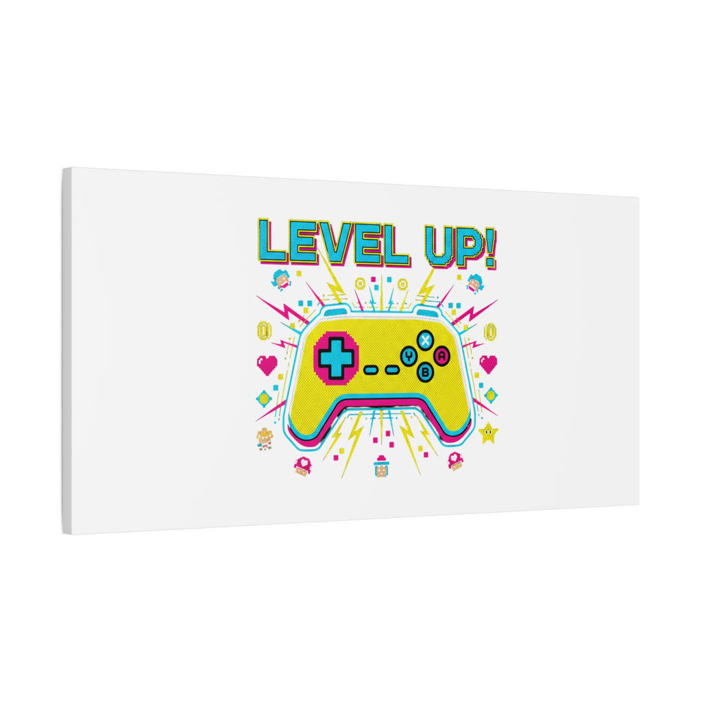 Level Up! Pixel Controller Canvas | Gaming Geek Culture, Retro Pixel Art