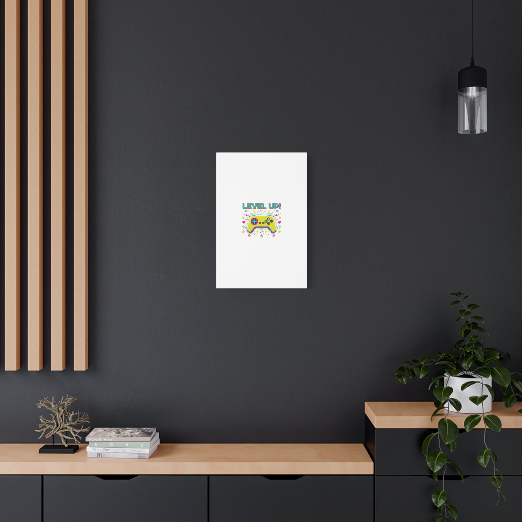 Level Up! Pixel Controller Canvas | Gaming Geek Culture, Retro Pixel Art