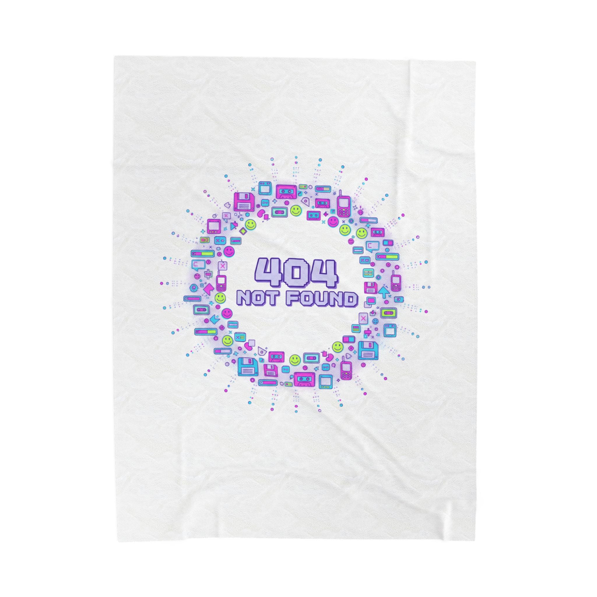 404 Not Found Pixel Ring Blanket | Y2K Retro Tech, Virtual Pet Nostalgia