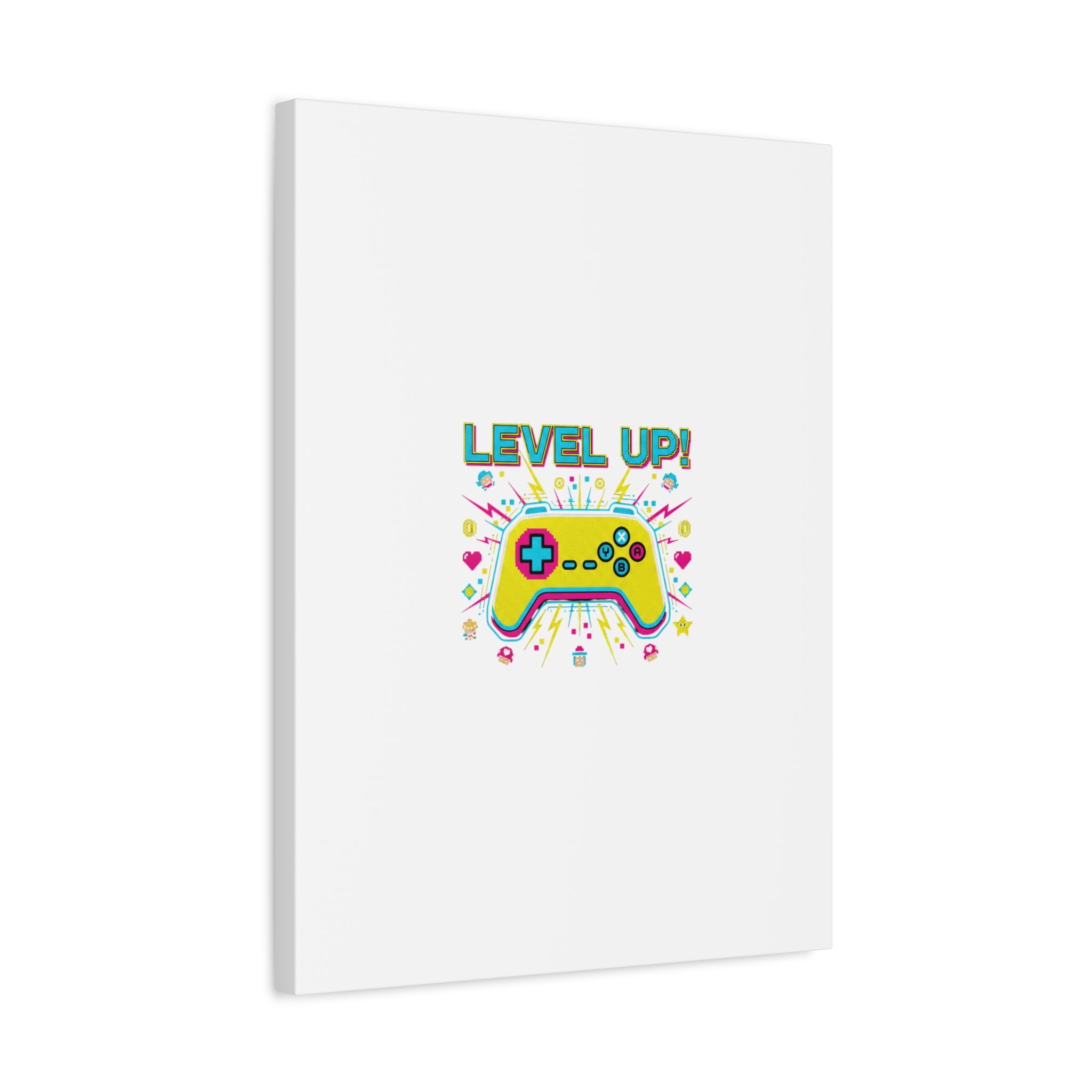 Level Up! Pixel Controller Canvas | Gaming Geek Culture, Retro Pixel Art
