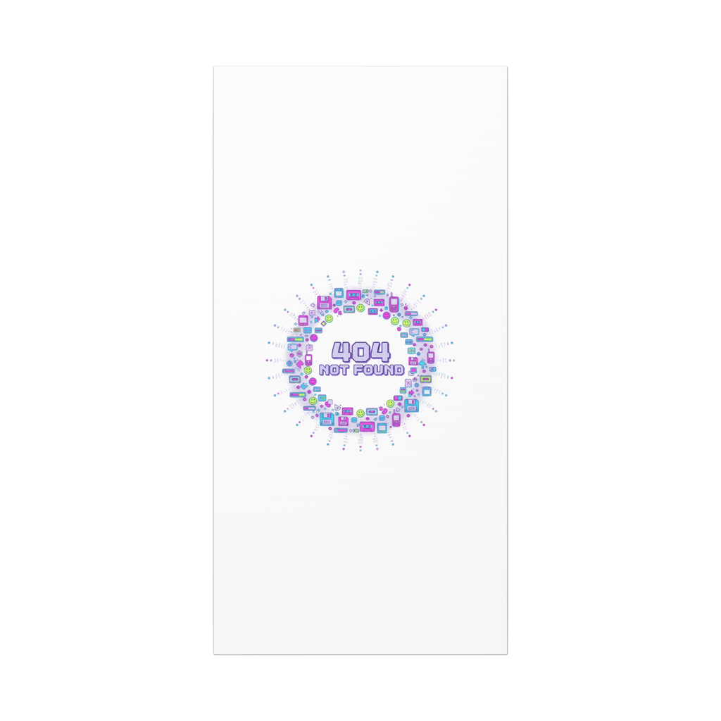 404 Not Found Pixel Circle Canvas | Retro Tech Poster, Y2K Error Aesthetic