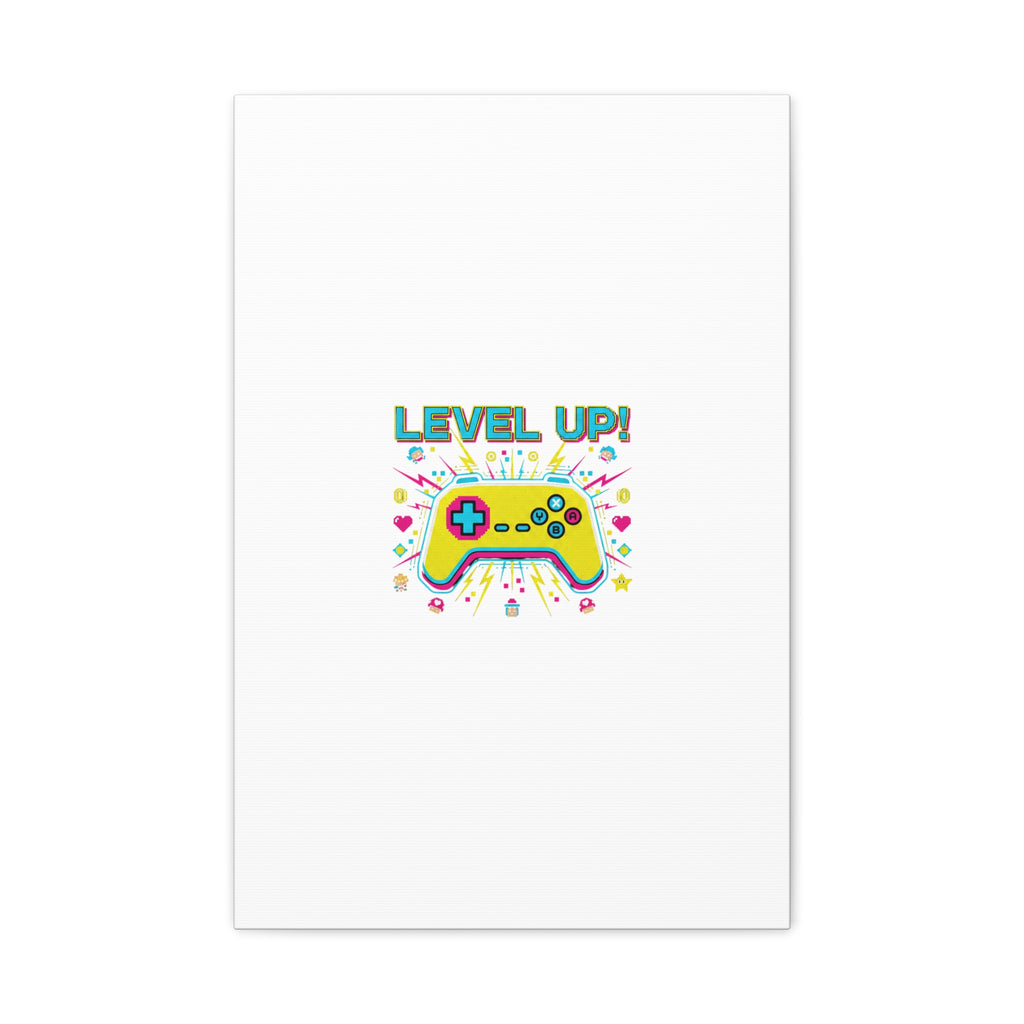 Level Up! Pixel Controller Canvas | Gaming Geek Culture, Retro Pixel Art