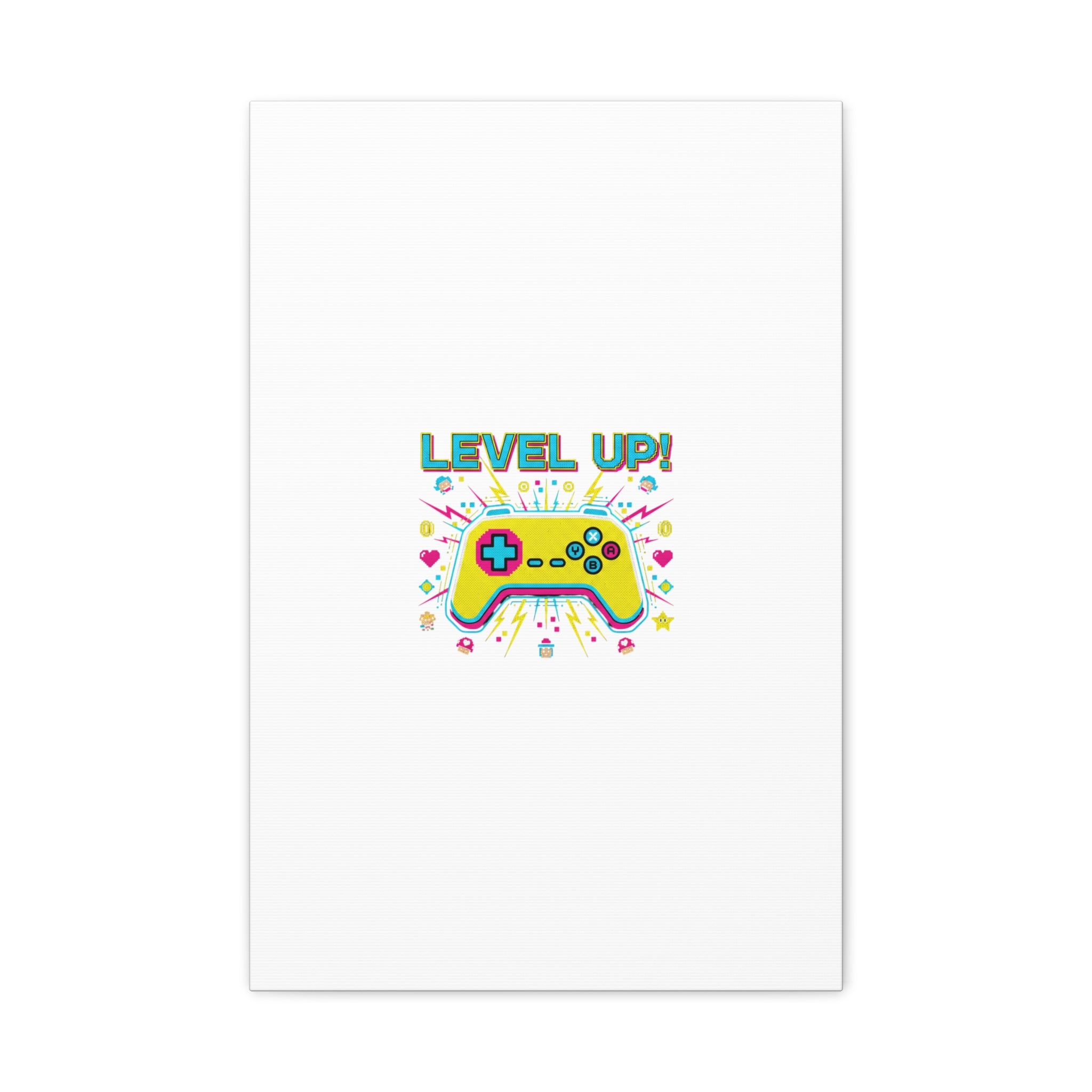 Level Up! Pixel Controller Canvas | Gaming Geek Culture, Retro Pixel Art