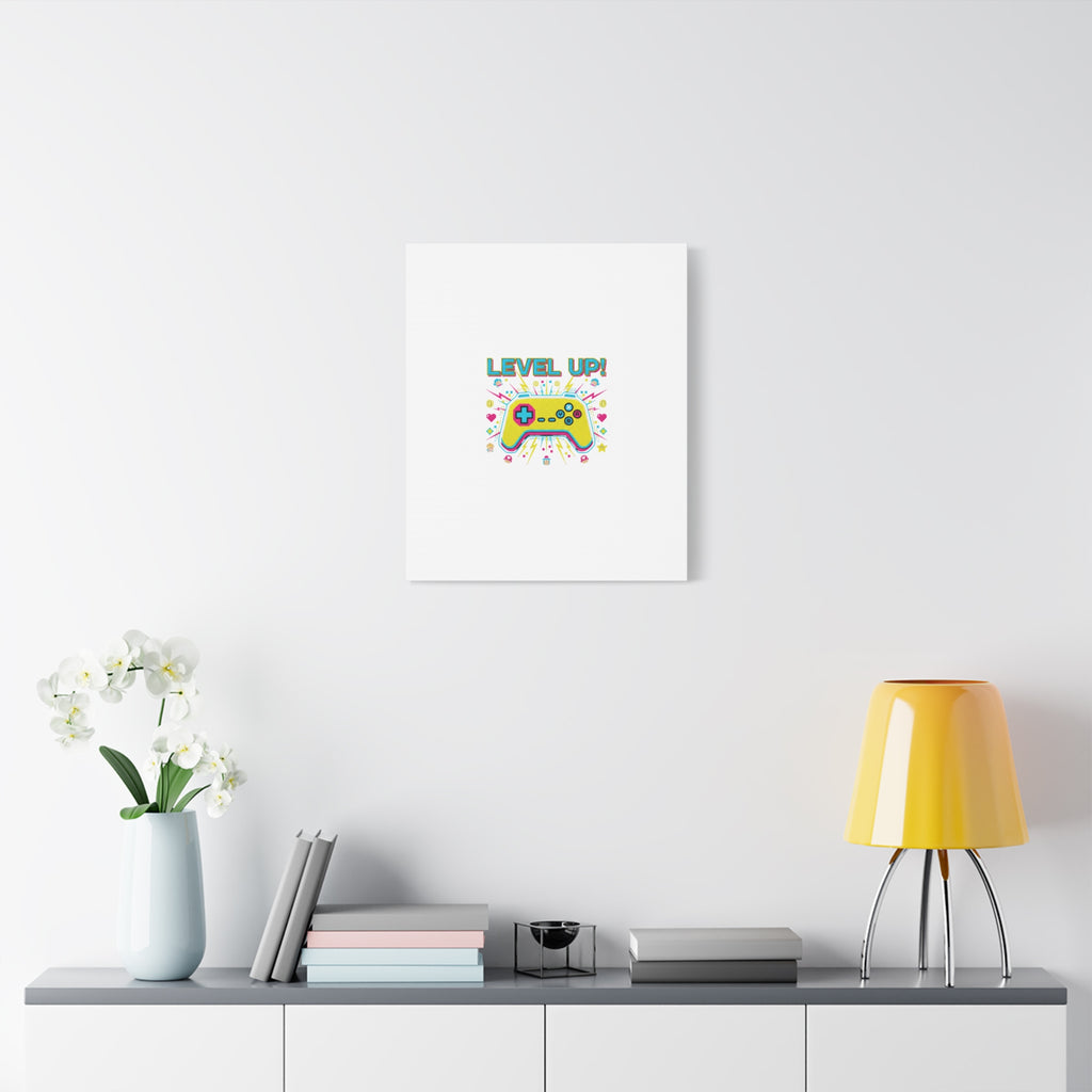 Level Up! Pixel Controller Canvas | Gaming Geek Culture, Retro Pixel Art