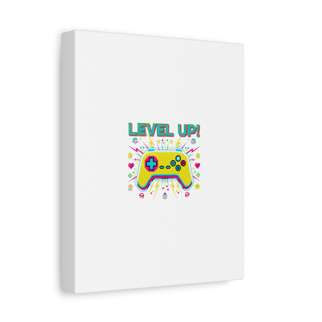 Level Up! Pixel Controller Canvas | Gaming Geek Culture, Retro Pixel Art