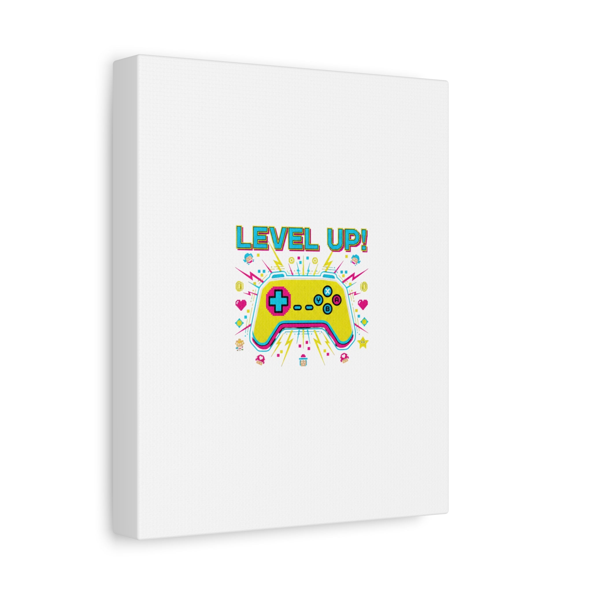 Level Up! Pixel Controller Canvas | Gaming Geek Culture, Retro Pixel Art