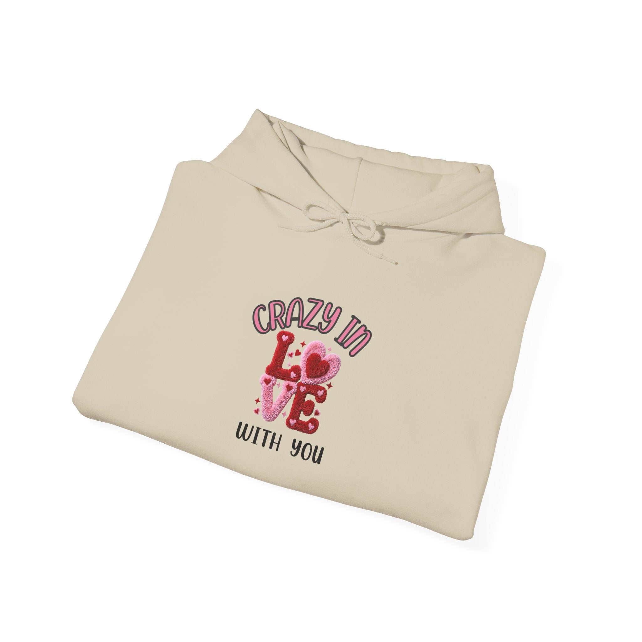 Hoodie — "Crazy in Love With You" Valentine's Heart Graphic Pullover