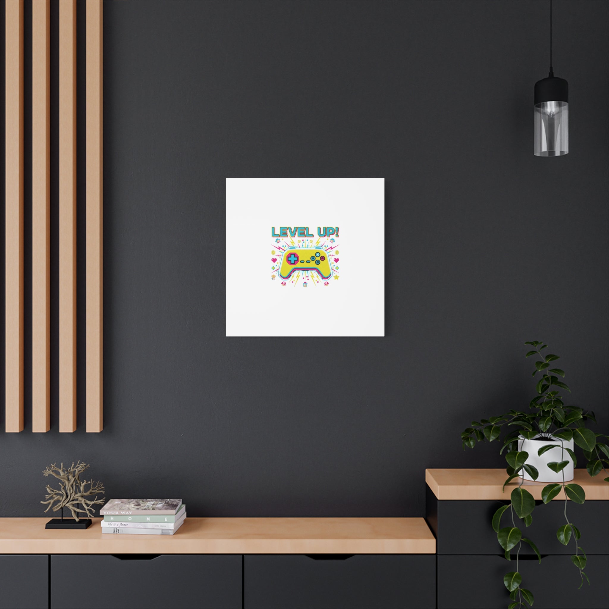 Level Up! Pixel Controller Canvas | Gaming Geek Culture, Retro Pixel Art