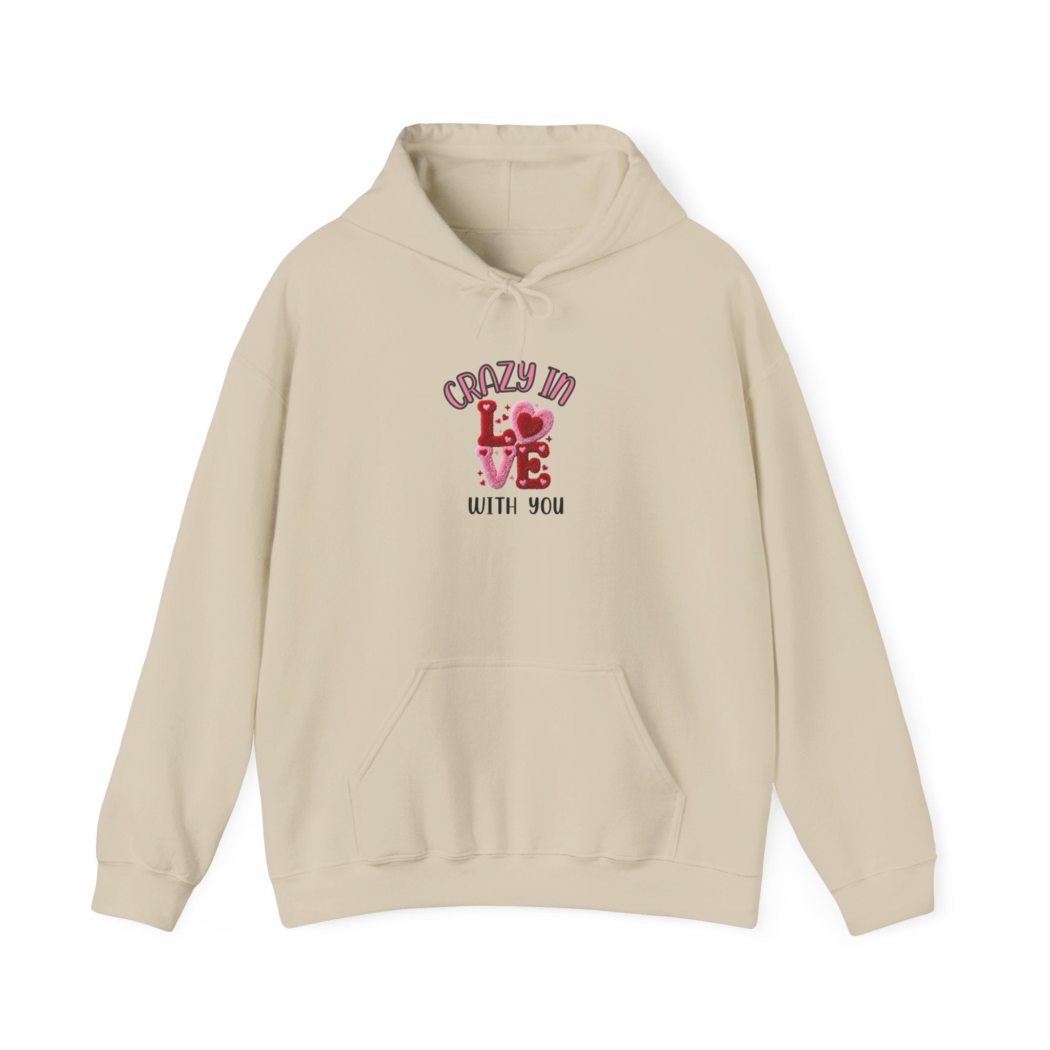 Hoodie — "Crazy in Love With You" Valentine's Heart Graphic Pullover