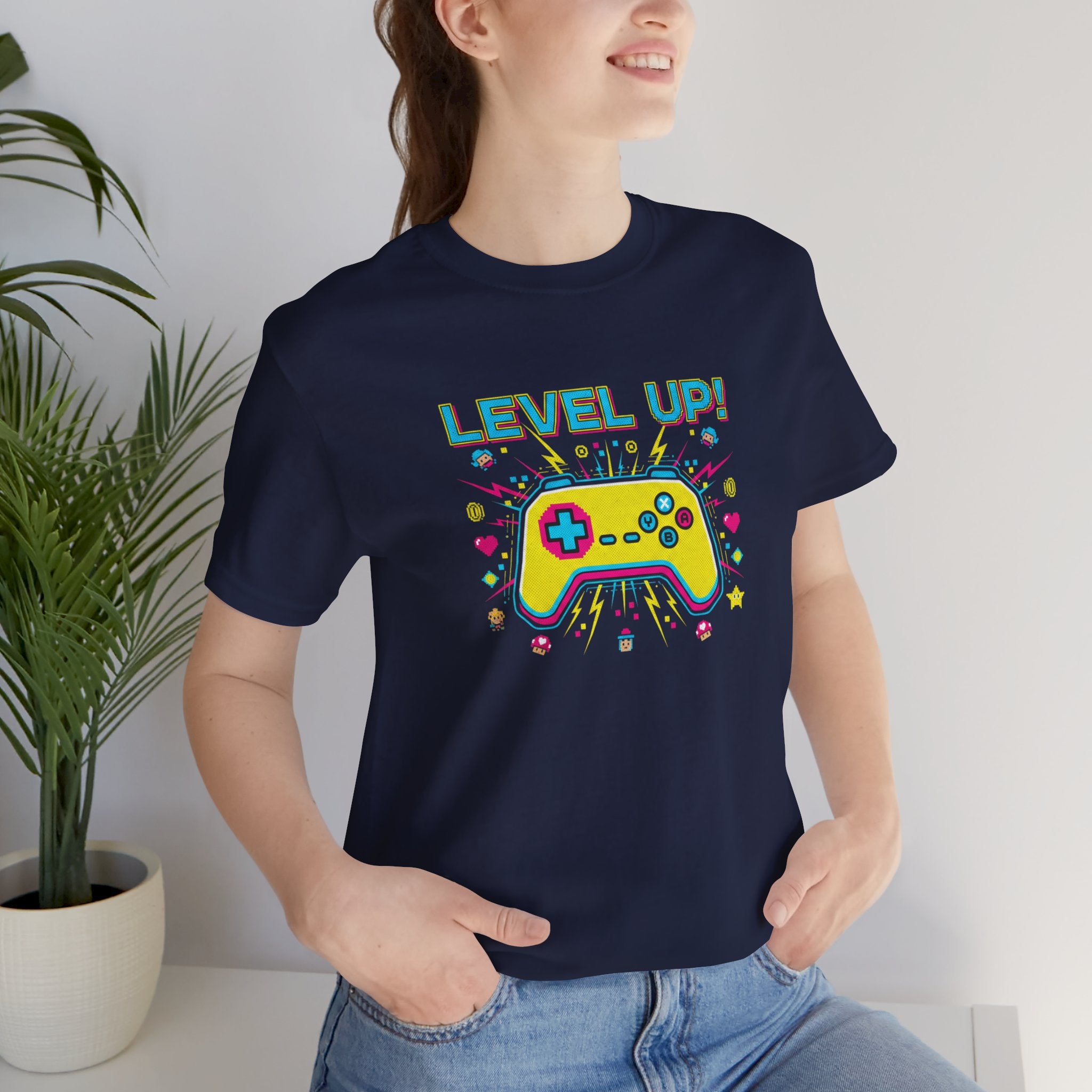 Pixel Art Controller Tee — "Level Up!" Retro Gamer T-Shirt
