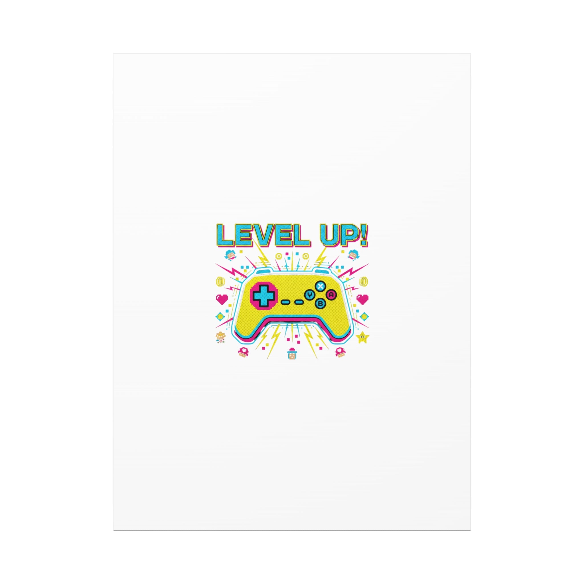 Level Up! Pixel Controller Canvas | Gaming Geek Culture, Retro Pixel Art