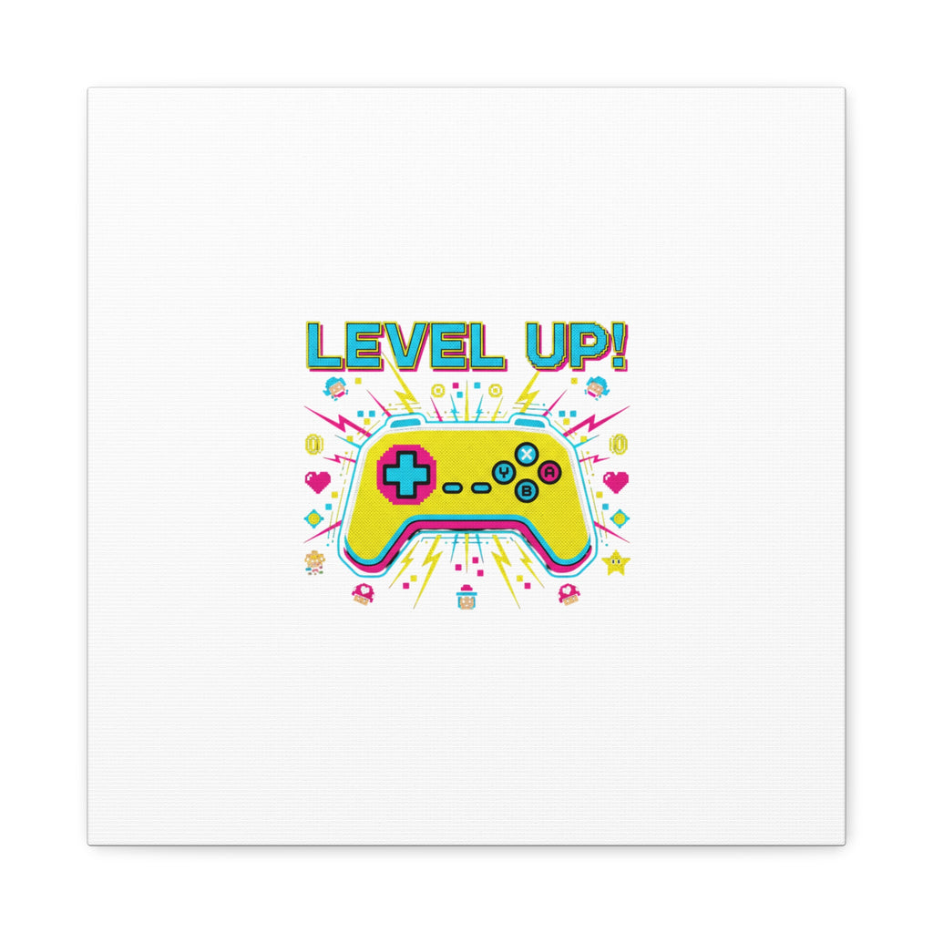 Level Up! Pixel Controller Canvas | Gaming Geek Culture, Retro Pixel Art