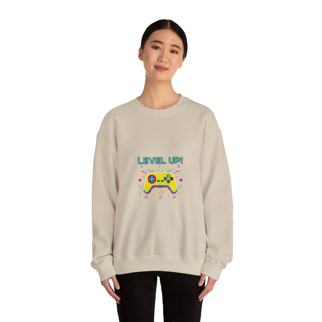 Level Up! Crewneck Sweatshirt | gamer shirt, pixel art design