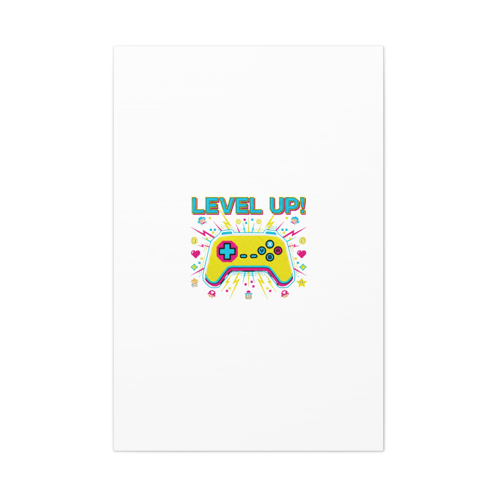 Level Up! Pixel Controller Canvas | Gaming Geek Culture, Retro Pixel Art