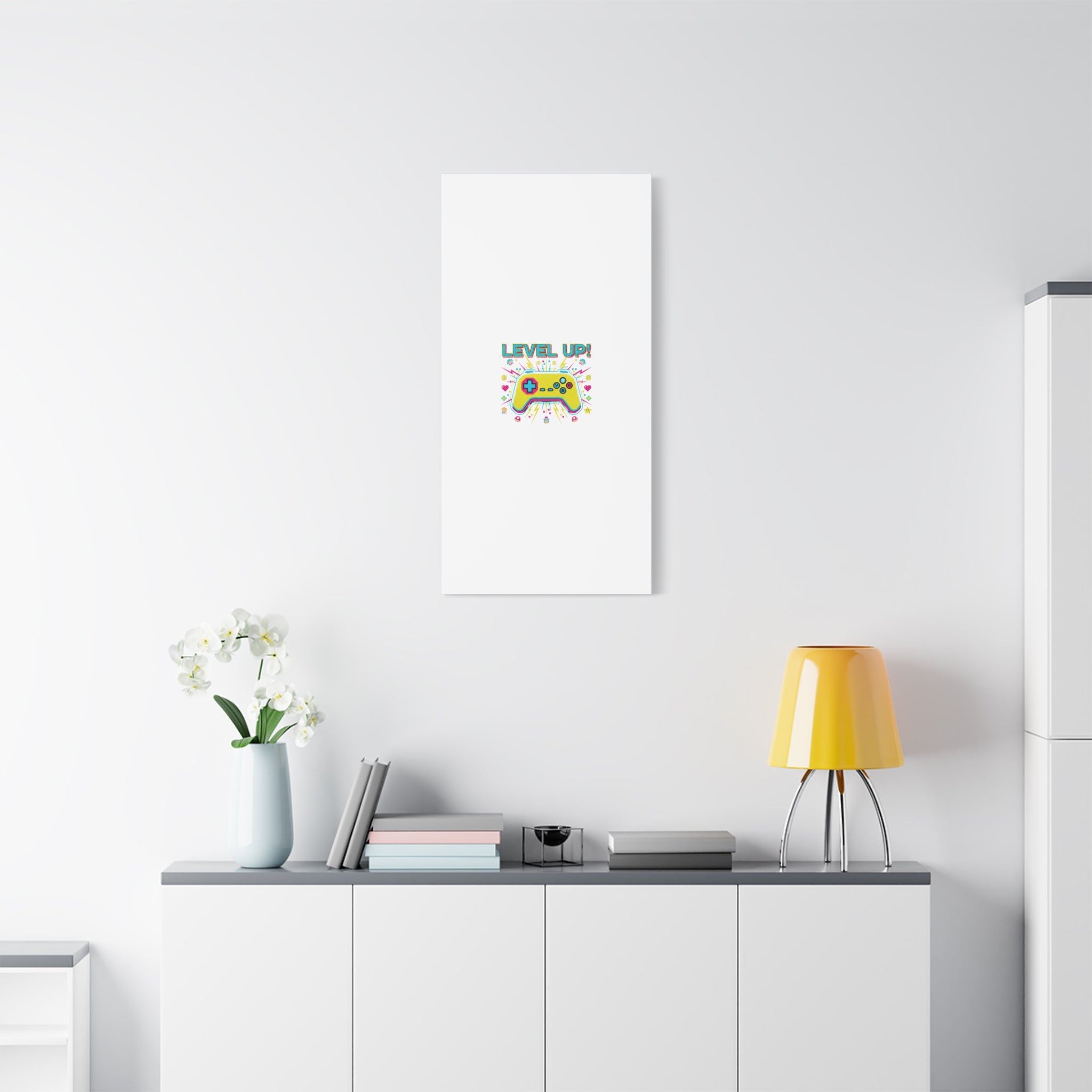 Level Up! Pixel Controller Canvas | Gaming Geek Culture, Retro Pixel Art