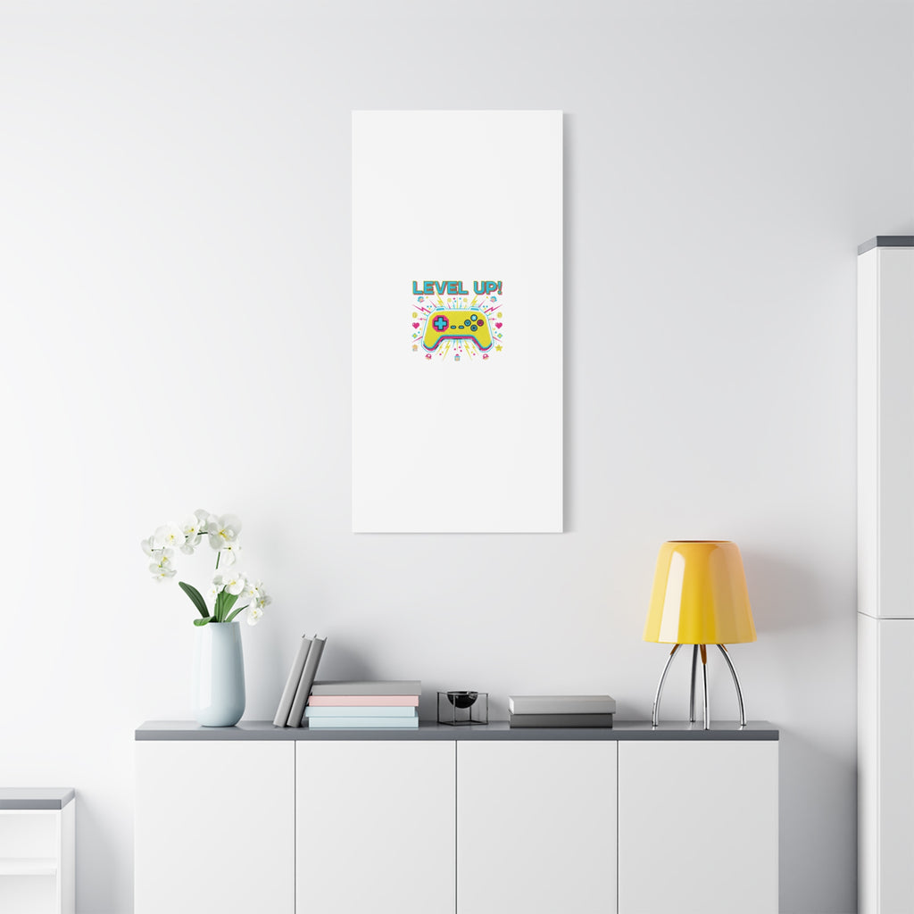Level Up! Pixel Controller Canvas | Gaming Geek Culture, Retro Pixel Art