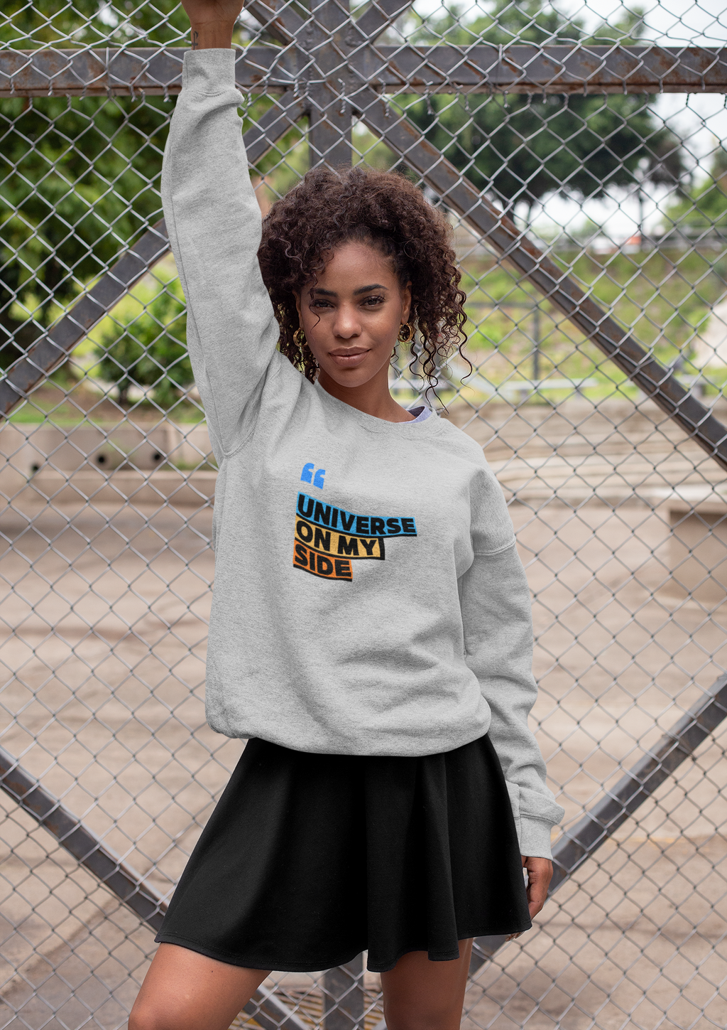 Universe On My Side Sweatshirt — Inspirational Graphic Crewneck