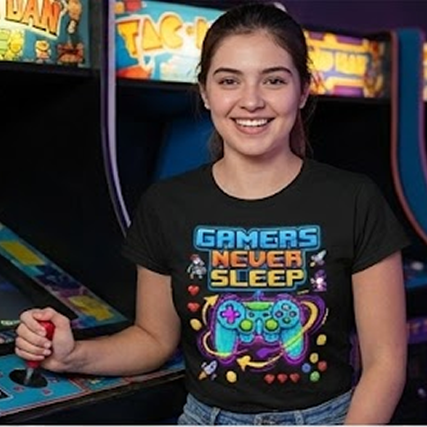 Gamers Never Sleep T-Shirt — Retro Pixel Gamepad Tee