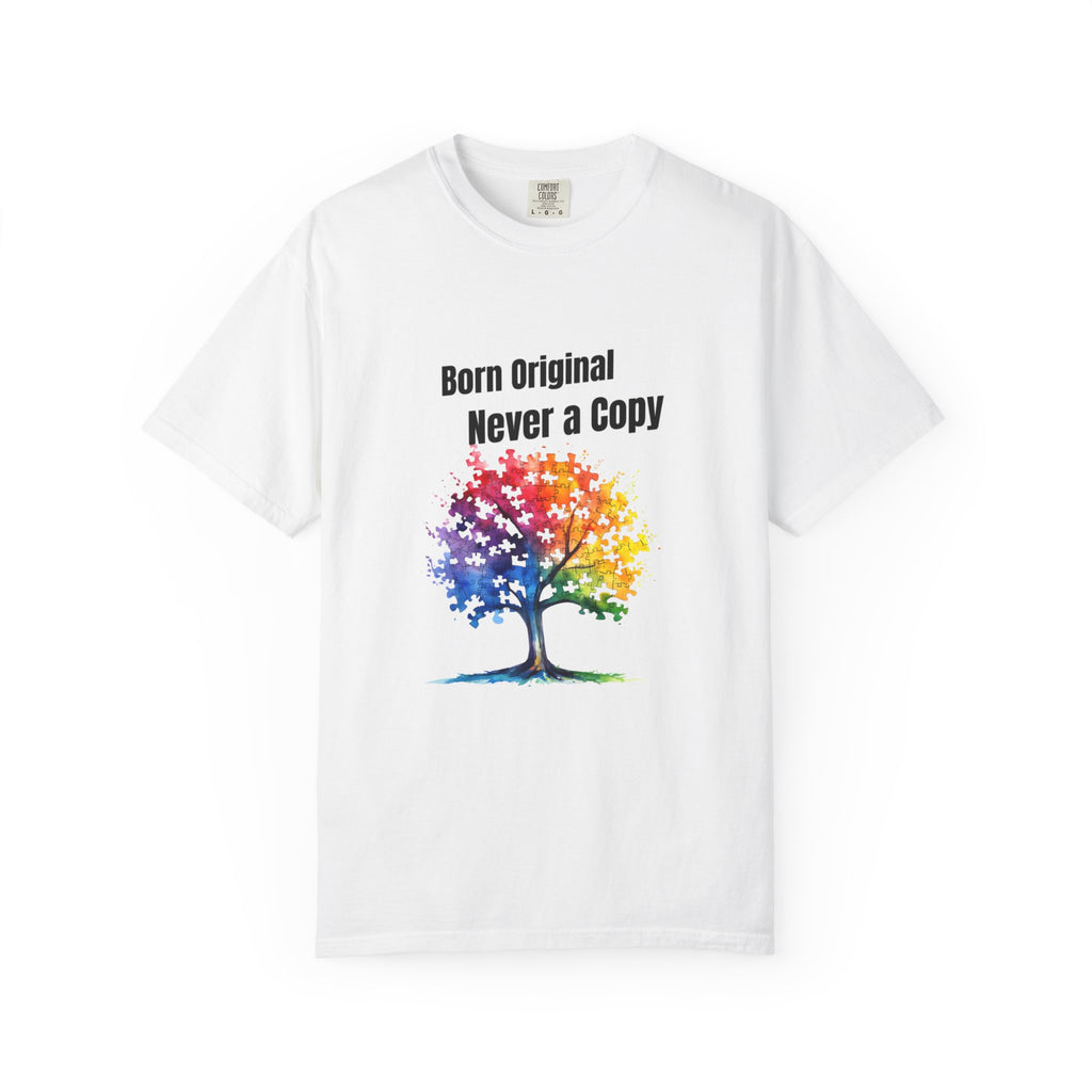 Born Original Never a Copy T-Shirt — Rainbow Tree Graphic Tee