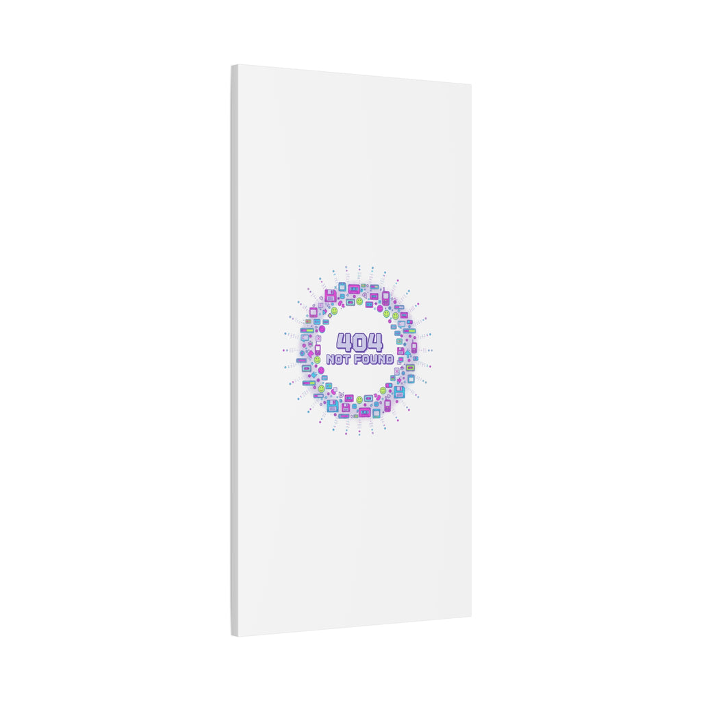 404 Not Found Pixel Circle Canvas | Retro Tech Poster, Y2K Error Aesthetic