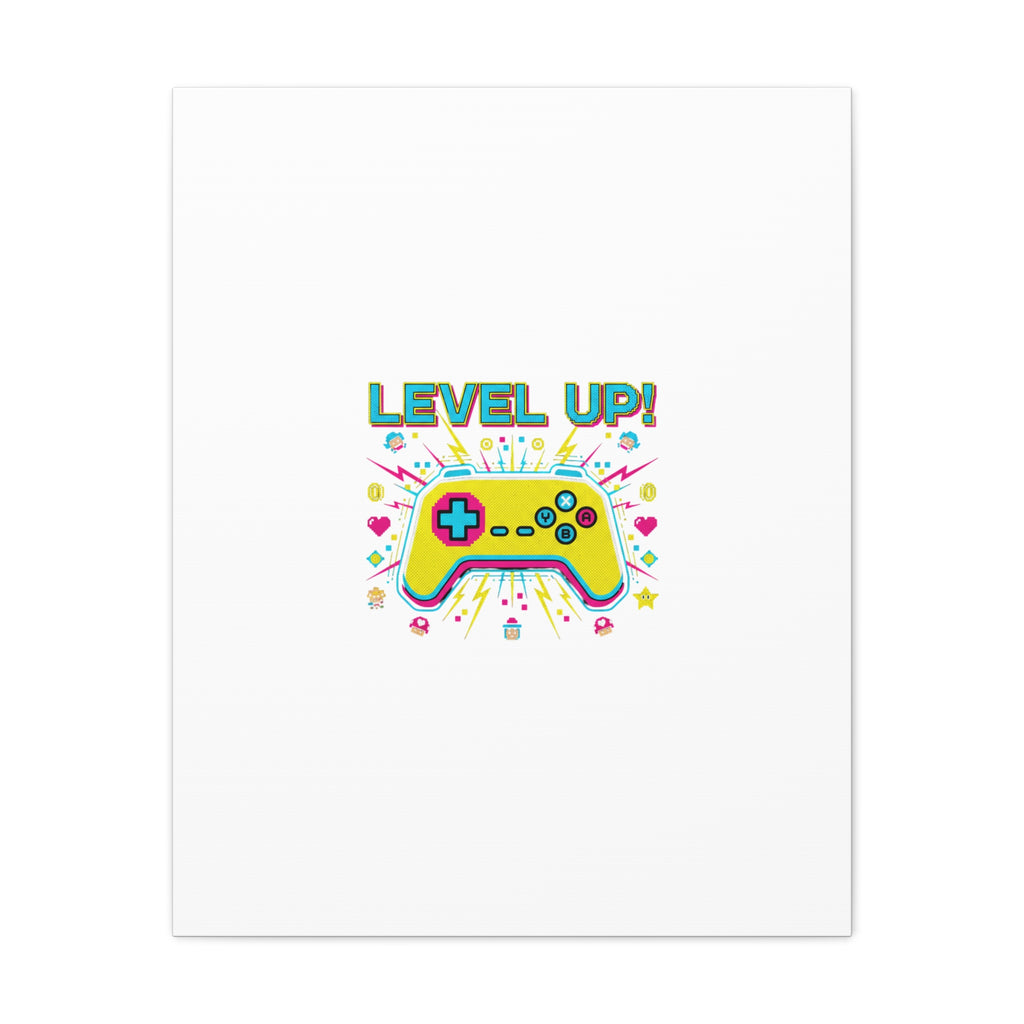 Level Up! Pixel Controller Canvas | Gaming Geek Culture, Retro Pixel Art
