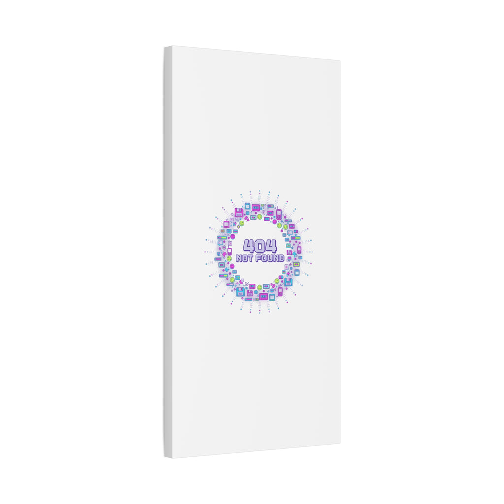 404 Not Found Pixel Circle Canvas | Retro Tech Poster, Y2K Error Aesthetic
