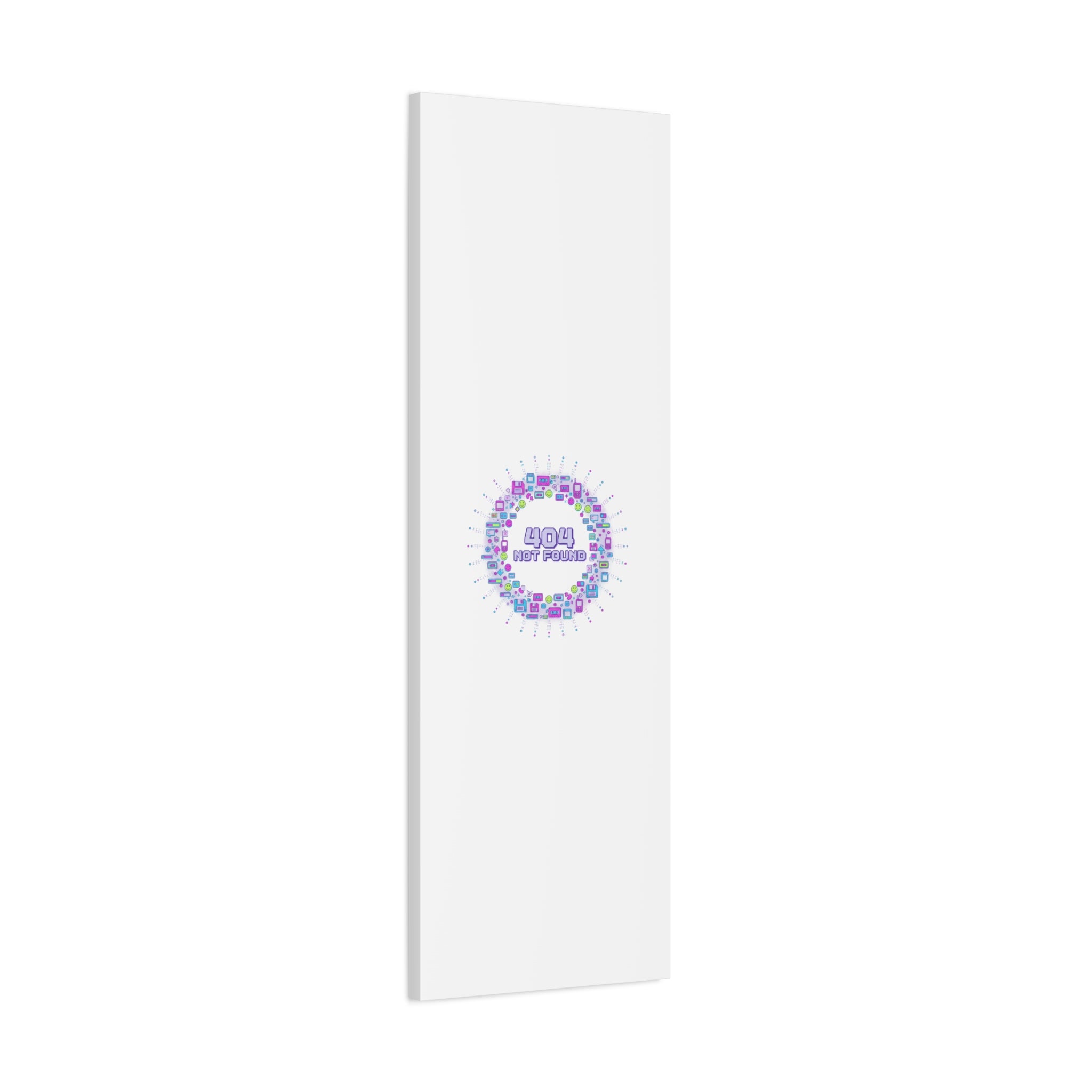 404 Not Found Pixel Circle Canvas | Retro Tech Poster, Y2K Error Aesthetic