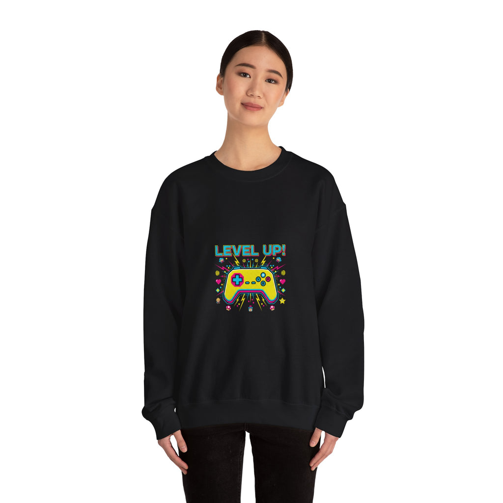 Level Up! Crewneck Sweatshirt | gamer shirt, pixel art design