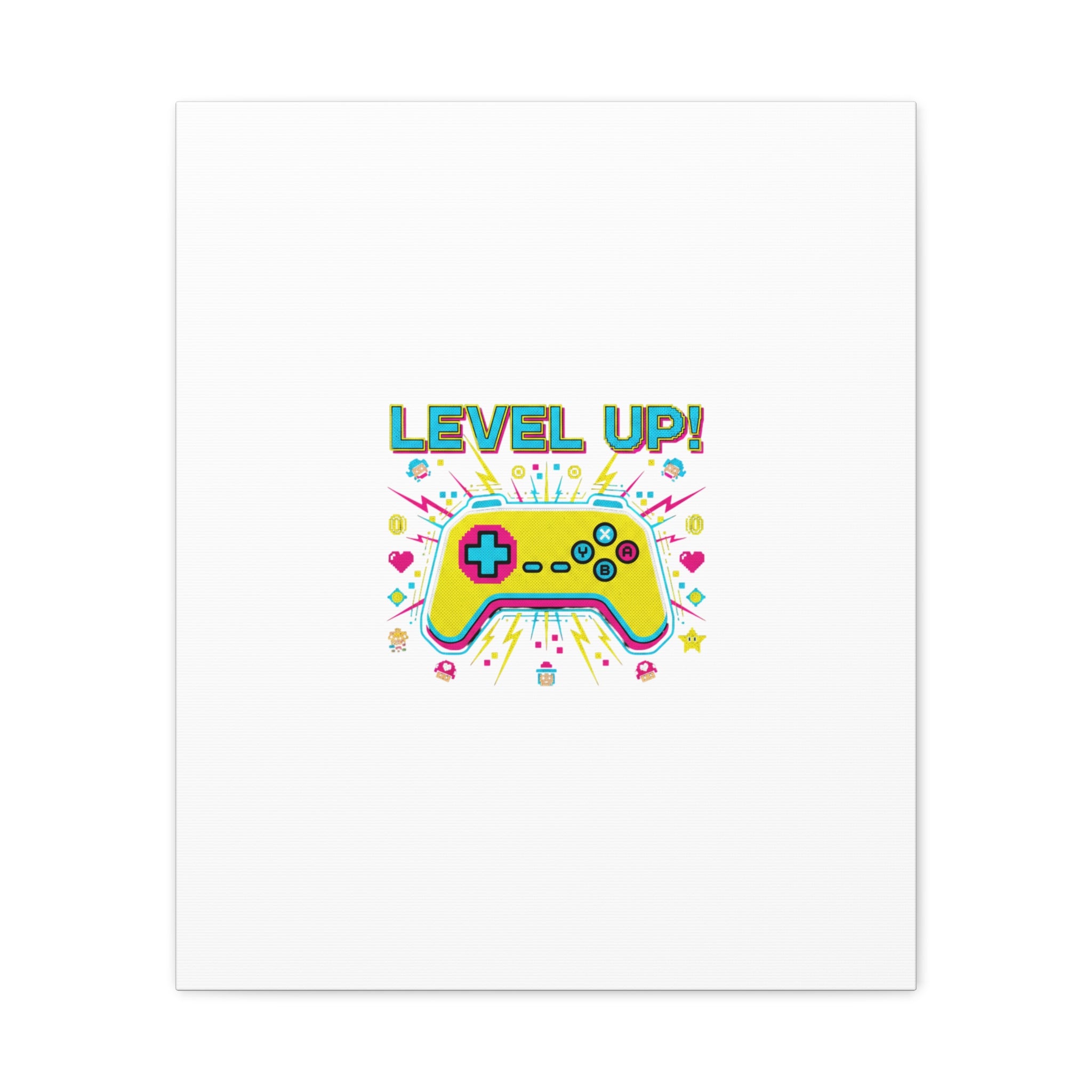 Level Up! Pixel Controller Canvas | Gaming Geek Culture, Retro Pixel Art