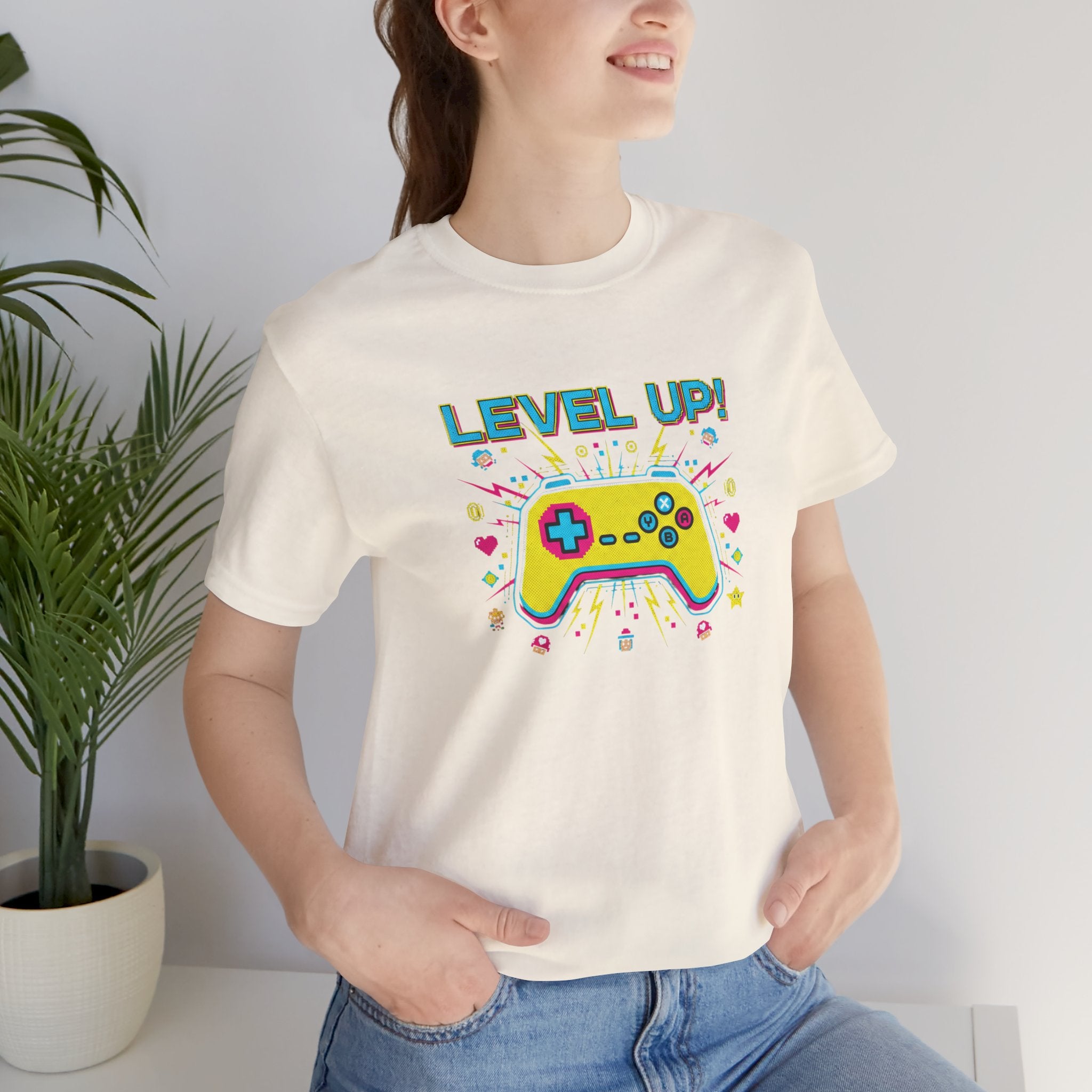 Pixel Art Controller Tee — "Level Up!" Retro Gamer T-Shirt