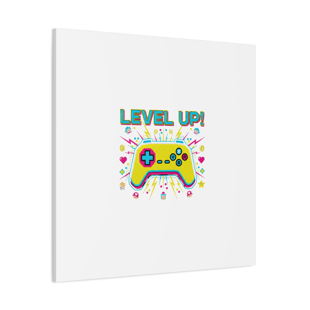 Level Up! Pixel Controller Canvas | Gaming Geek Culture, Retro Pixel Art