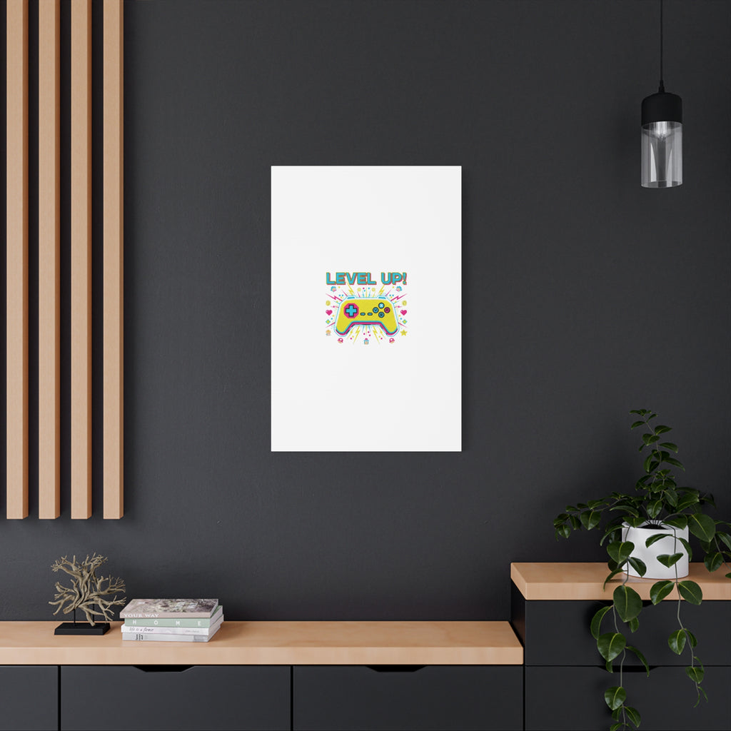 Level Up! Pixel Controller Canvas | Gaming Geek Culture, Retro Pixel Art