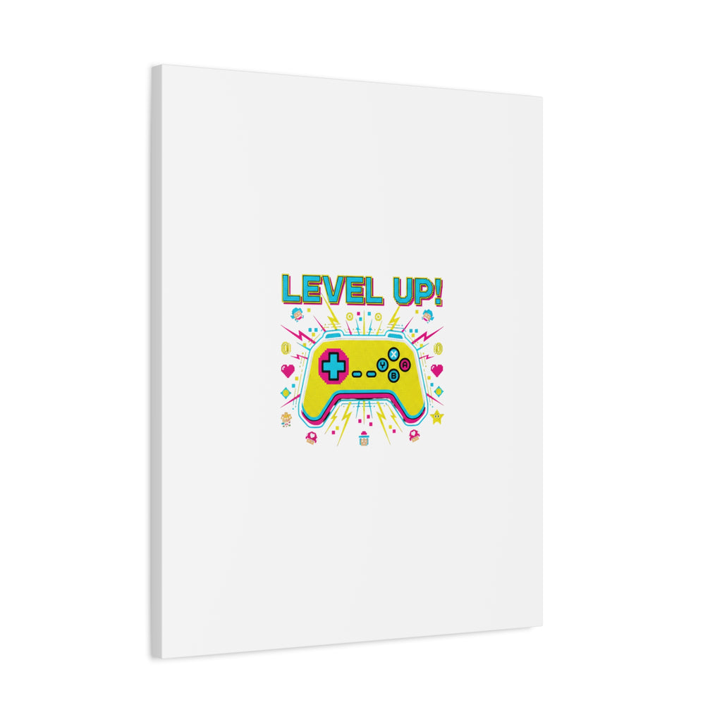 Level Up! Pixel Controller Canvas | Gaming Geek Culture, Retro Pixel Art
