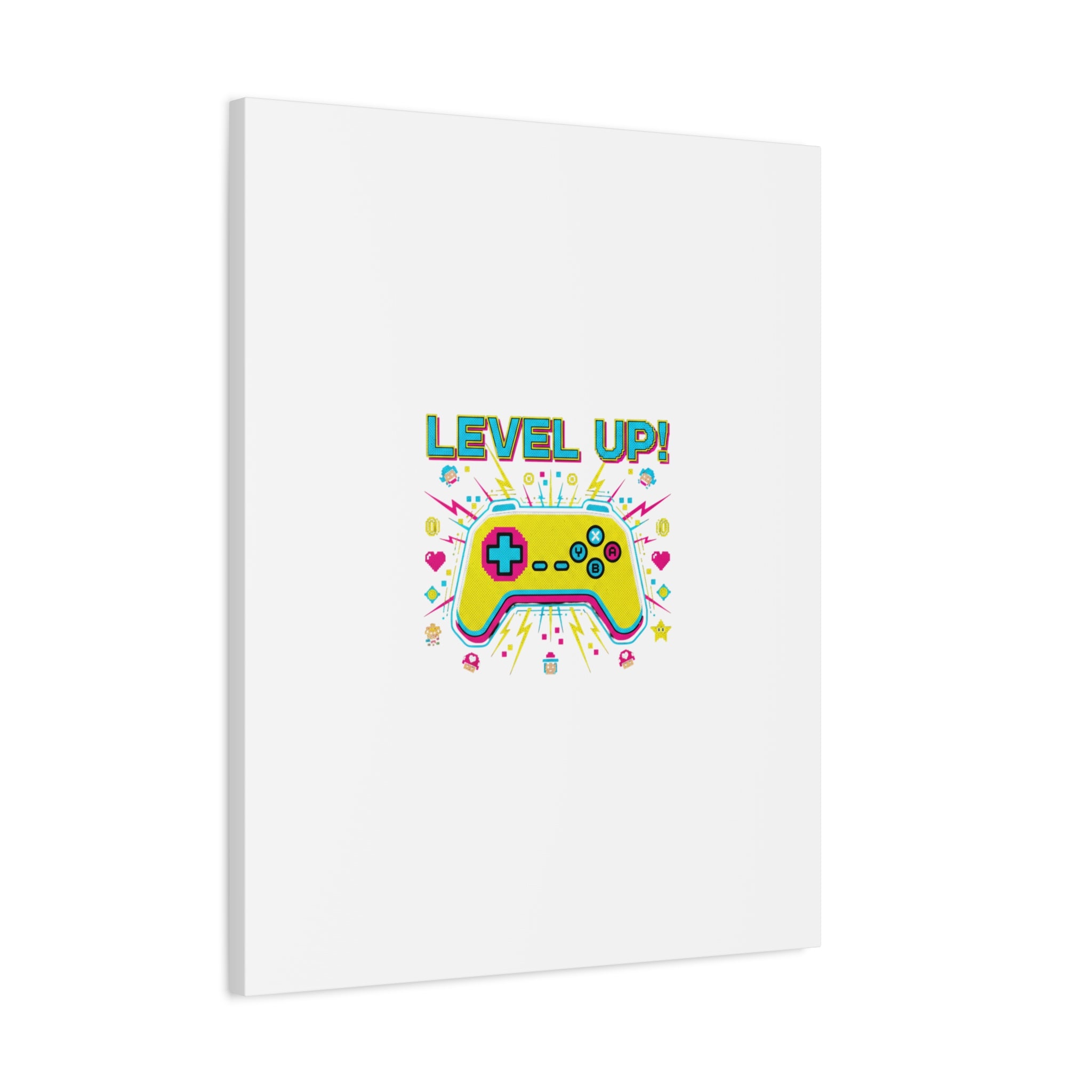 Level Up! Pixel Controller Canvas | Gaming Geek Culture, Retro Pixel Art