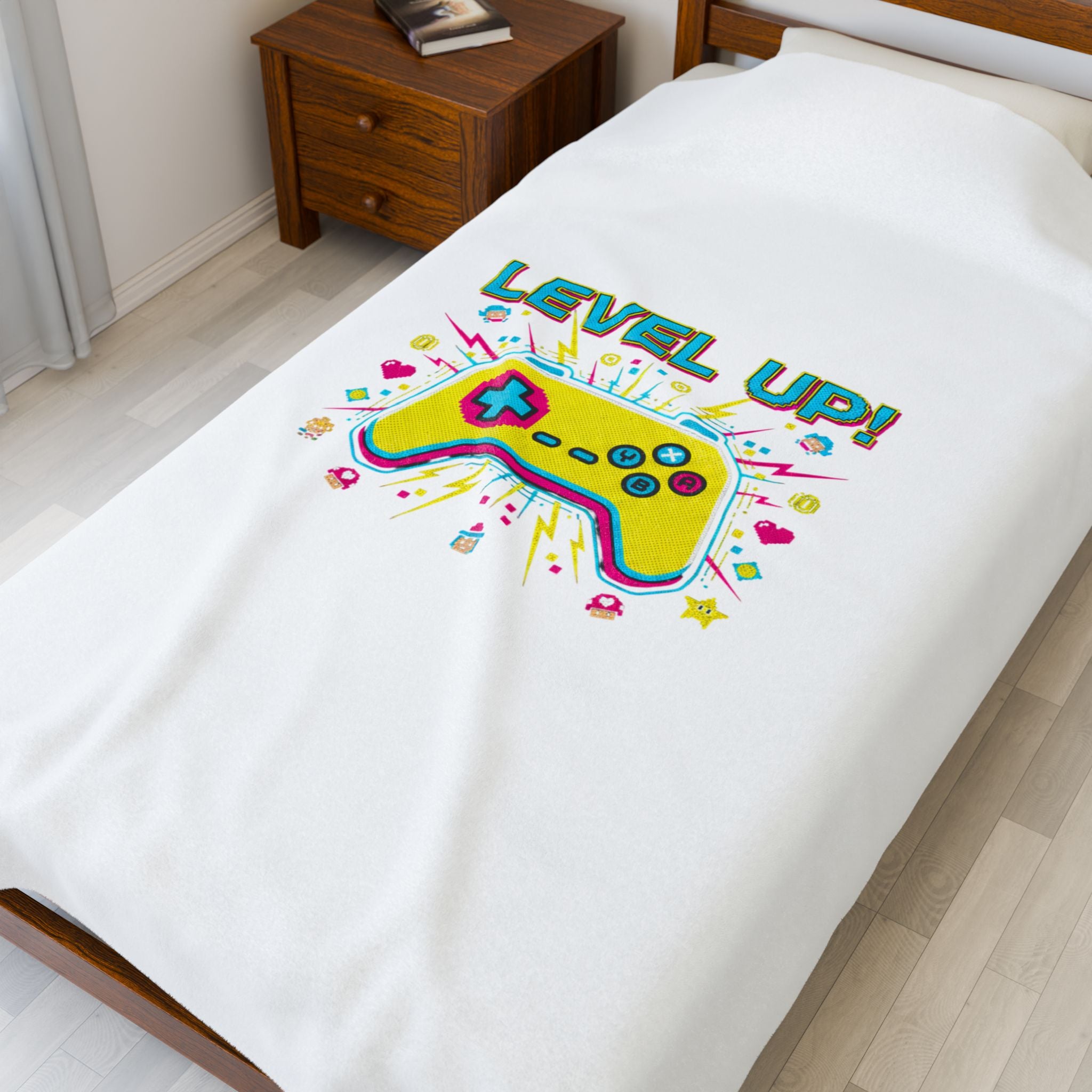 Level Up! Controller Pixel Art Blanket | Retro Gaming, Indie RPG Meme
