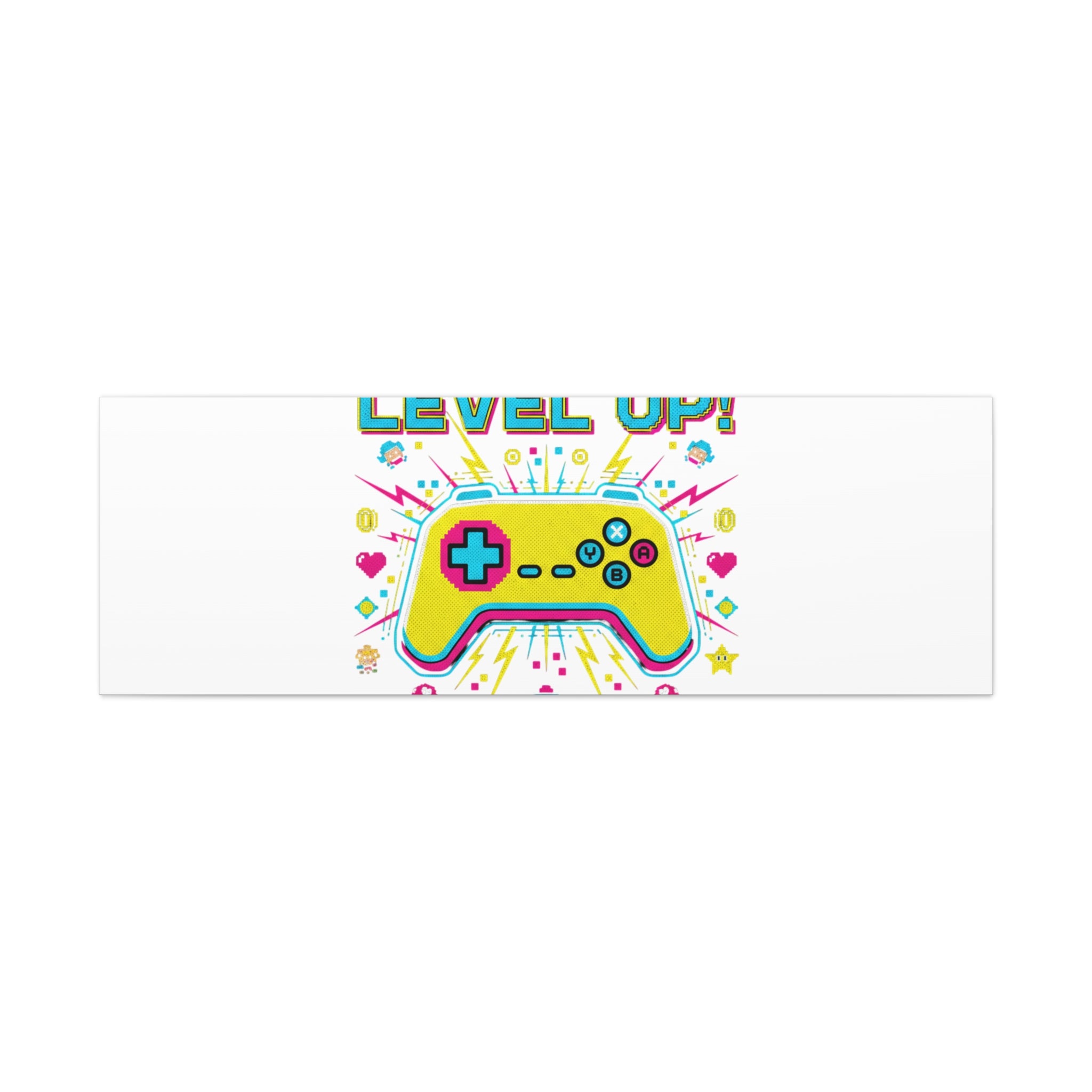Level Up! Pixel Controller Canvas | Gaming Geek Culture, Retro Pixel Art