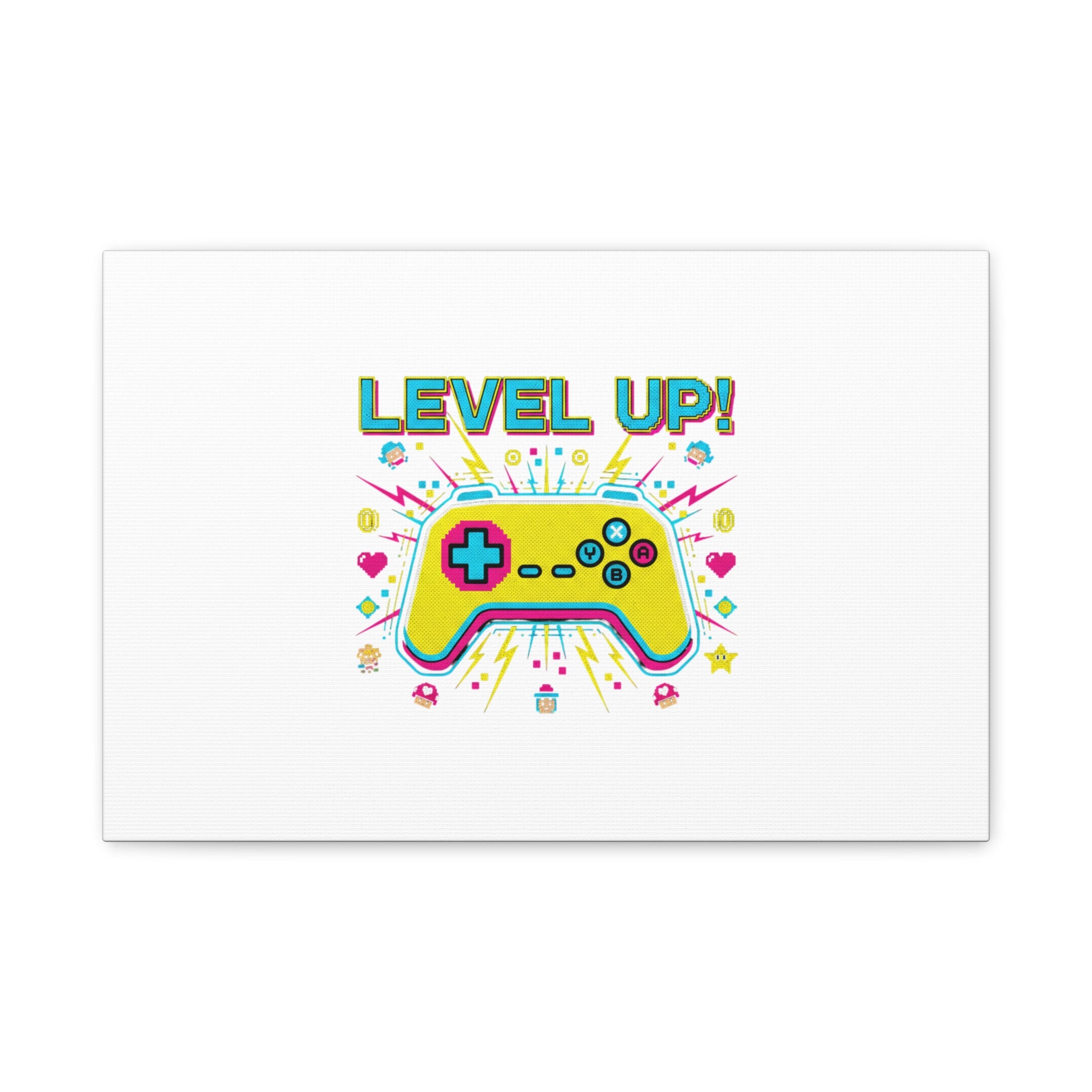 Level Up! Pixel Controller Canvas | Gaming Geek Culture, Retro Pixel Art