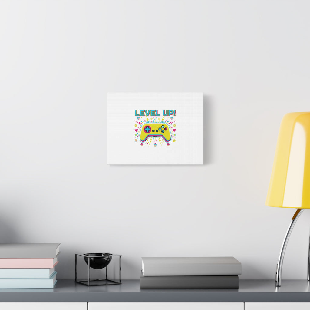 Level Up! Pixel Controller Canvas | Gaming Geek Culture, Retro Pixel Art