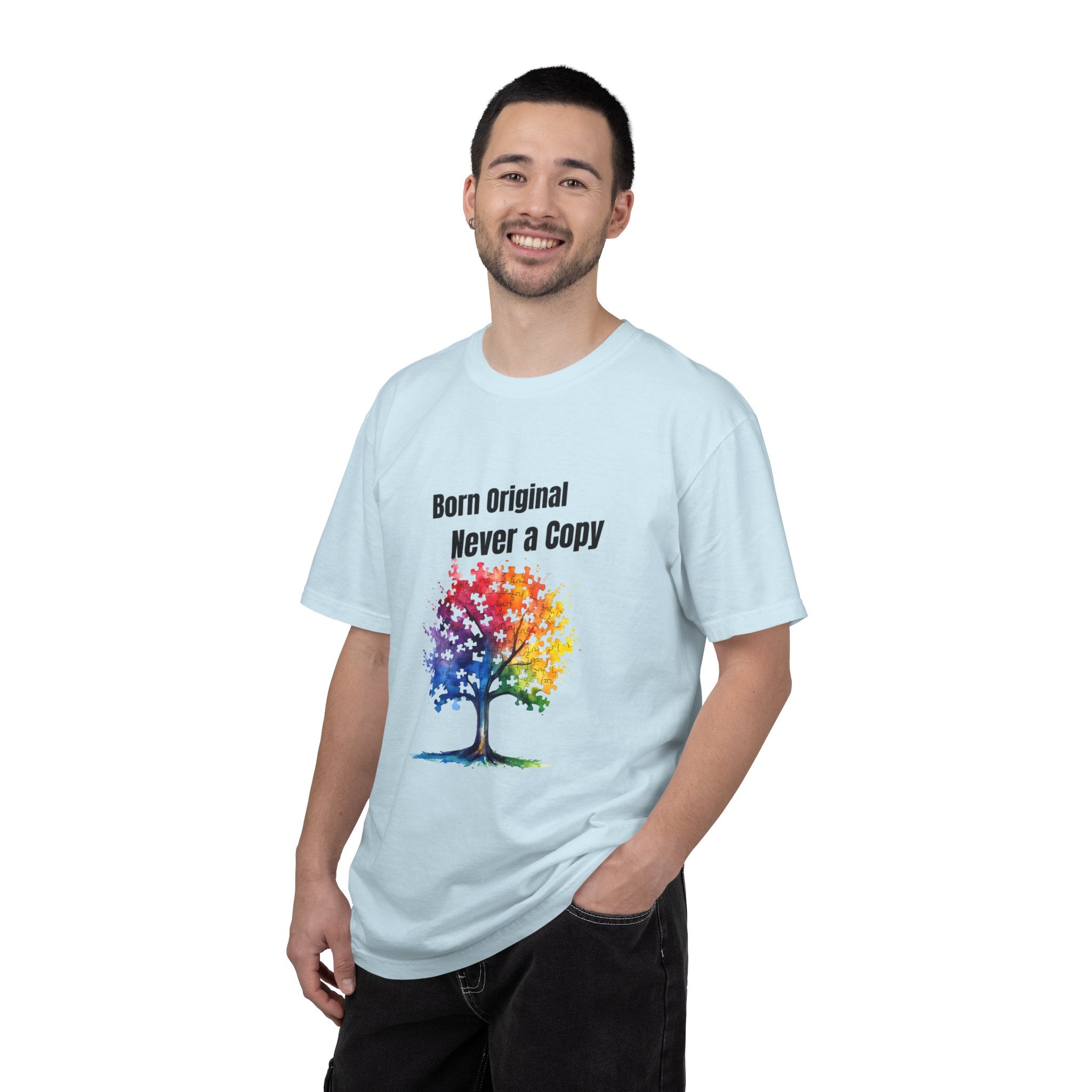 Born Original Never a Copy T-Shirt — Rainbow Tree Graphic Tee