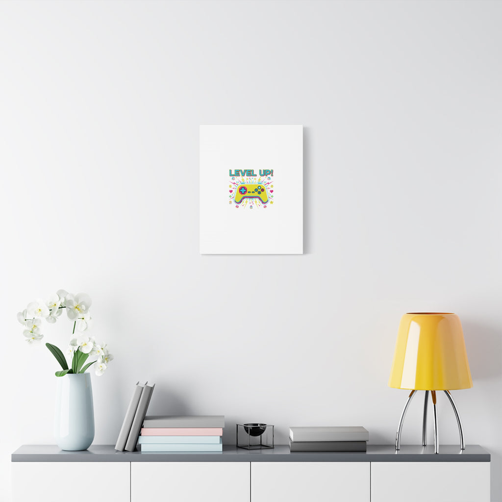 Level Up! Pixel Controller Canvas | Gaming Geek Culture, Retro Pixel Art