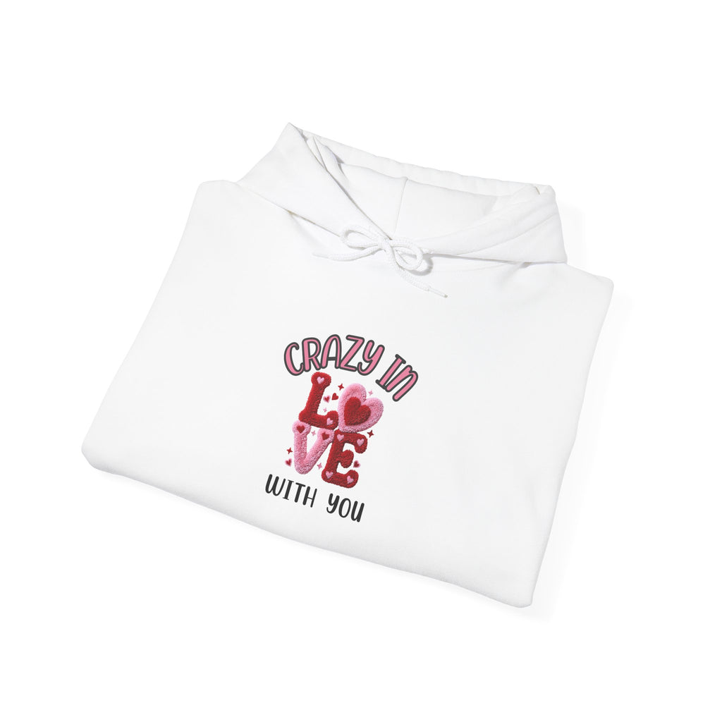 Hoodie — "Crazy in Love With You" Valentine's Heart Graphic Pullover