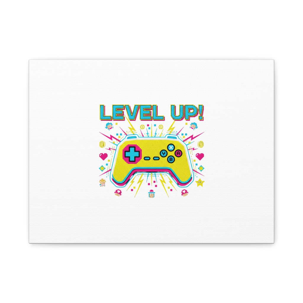 Level Up! Pixel Controller Canvas | Gaming Geek Culture, Retro Pixel Art