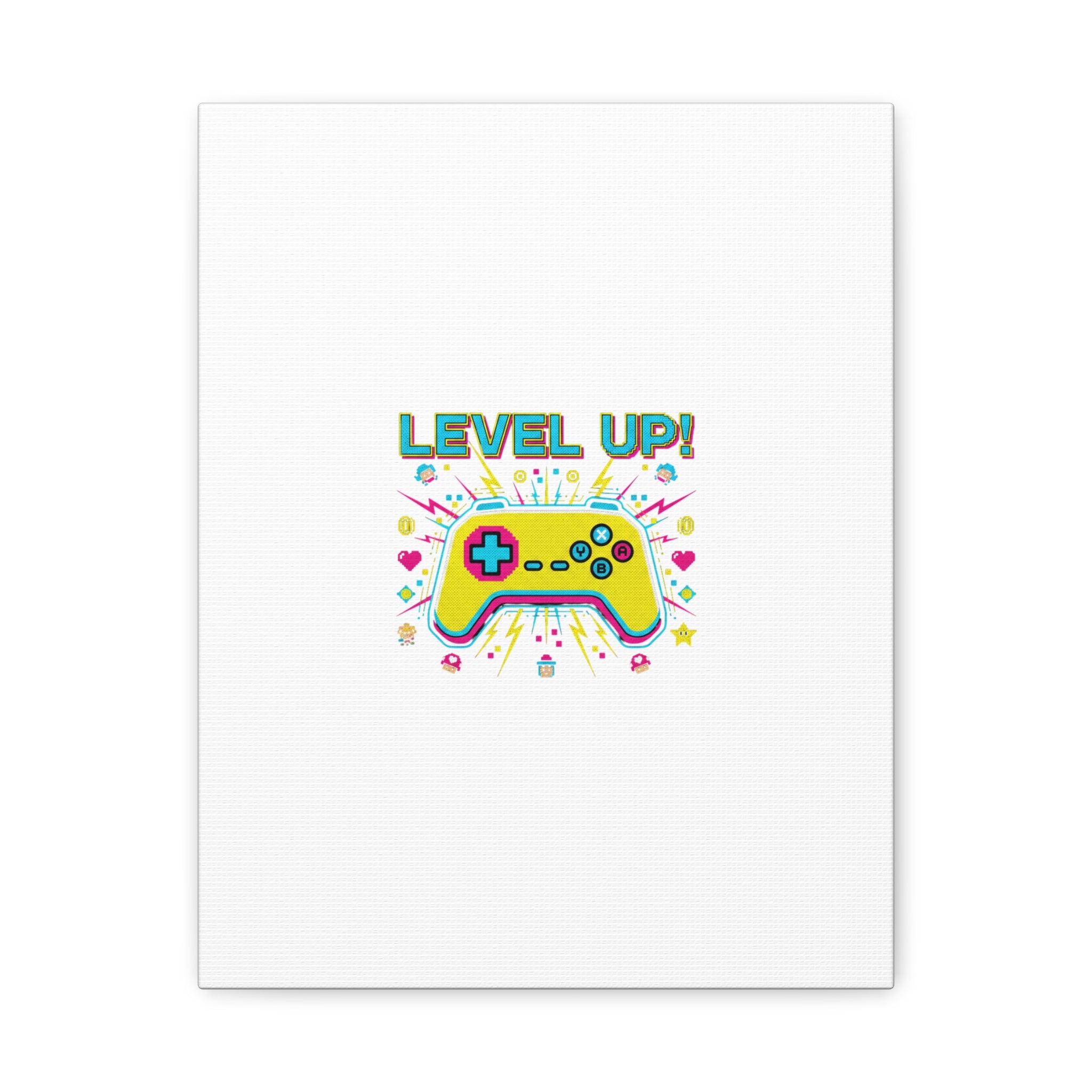 Level Up! Pixel Controller Canvas | Gaming Geek Culture, Retro Pixel Art