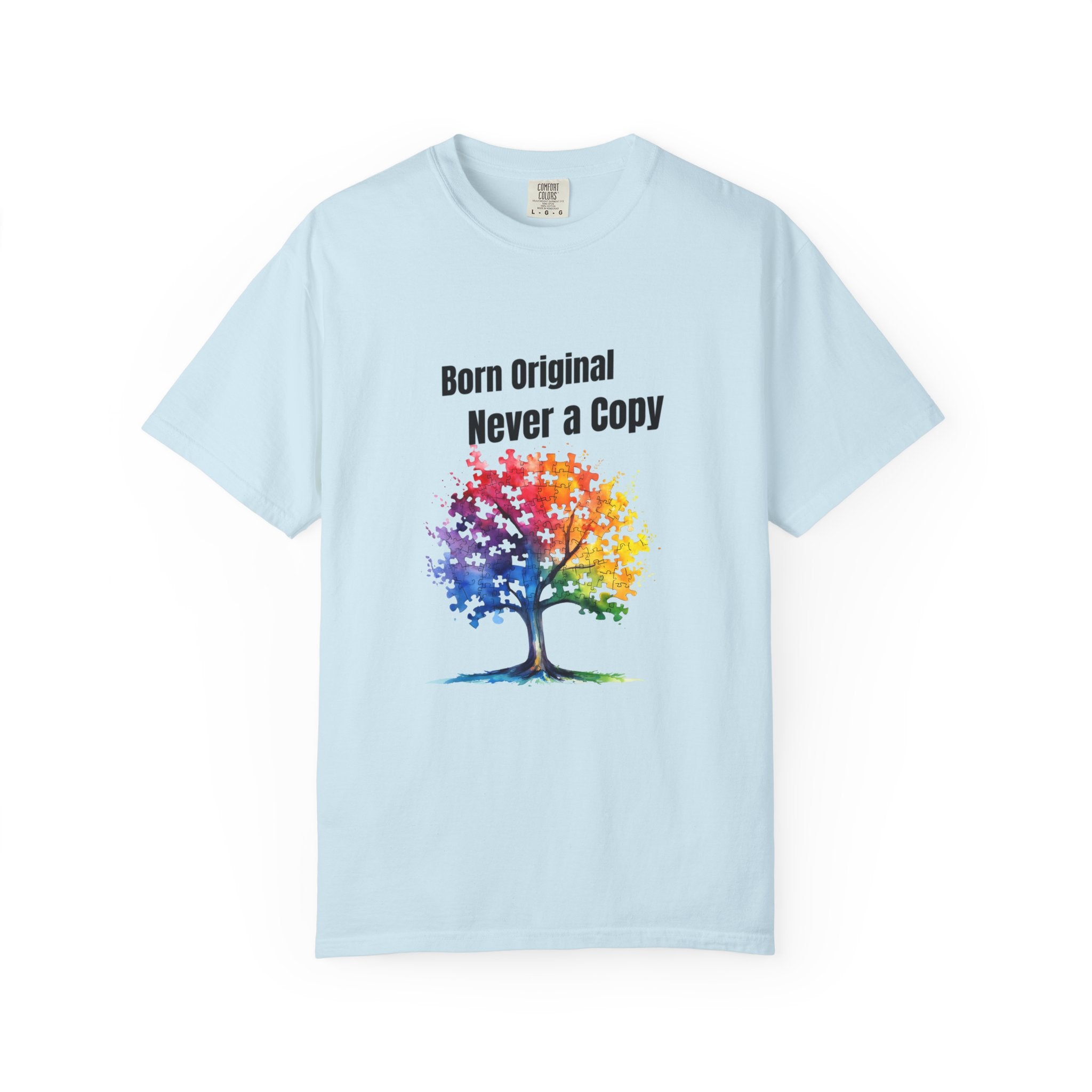 Born Original Never a Copy T-Shirt — Rainbow Tree Graphic Tee