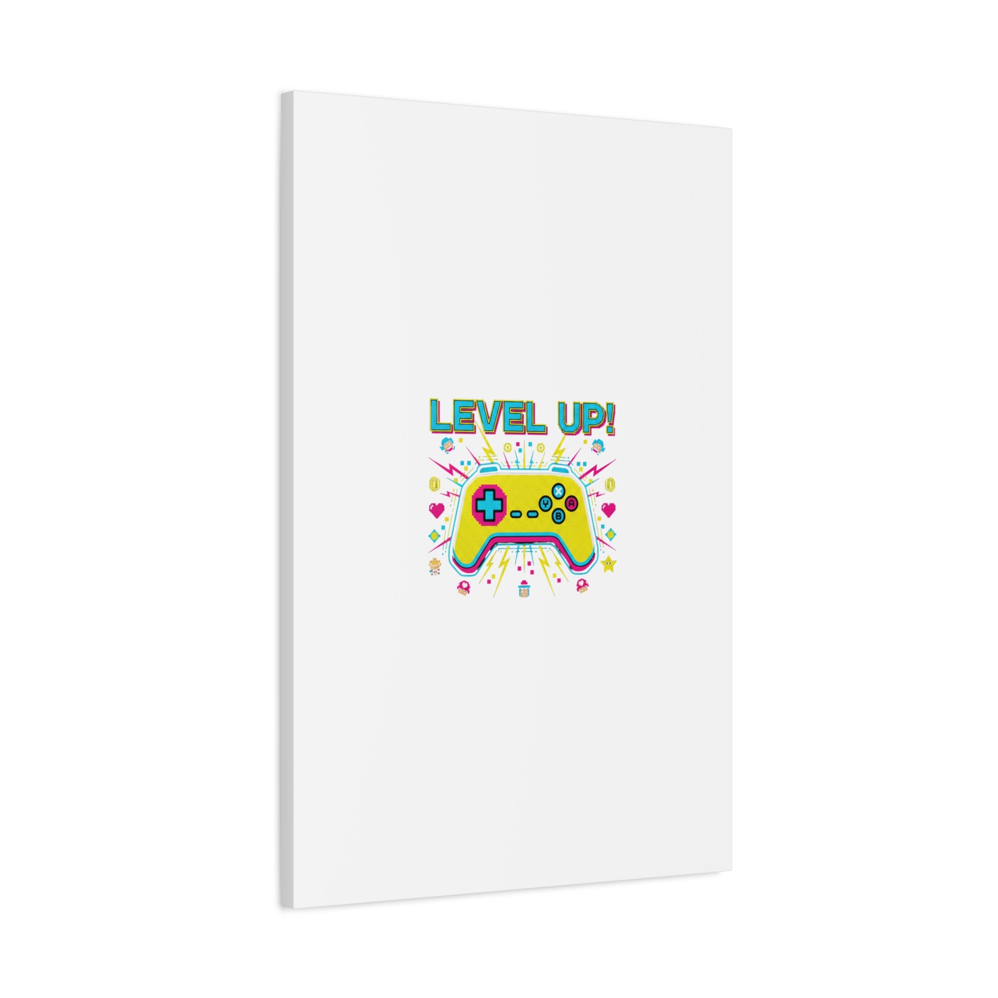 Level Up! Pixel Controller Canvas | Gaming Geek Culture, Retro Pixel Art