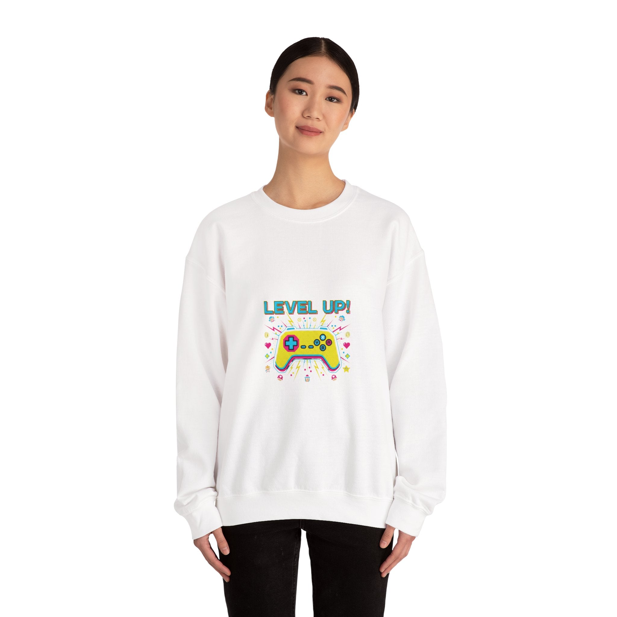 Level Up! Crewneck Sweatshirt | gamer shirt, pixel art design