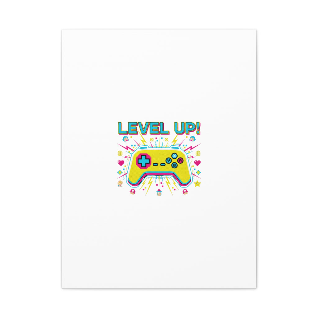 Level Up! Pixel Controller Canvas | Gaming Geek Culture, Retro Pixel Art