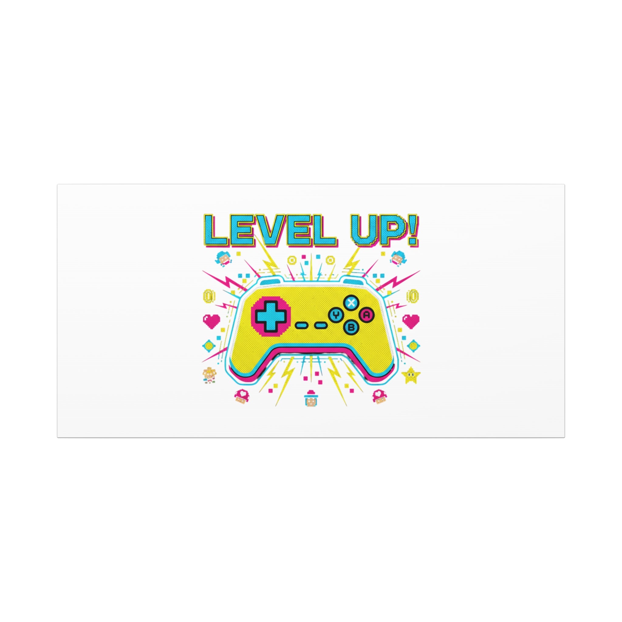 Level Up! Pixel Controller Canvas | Gaming Geek Culture, Retro Pixel Art