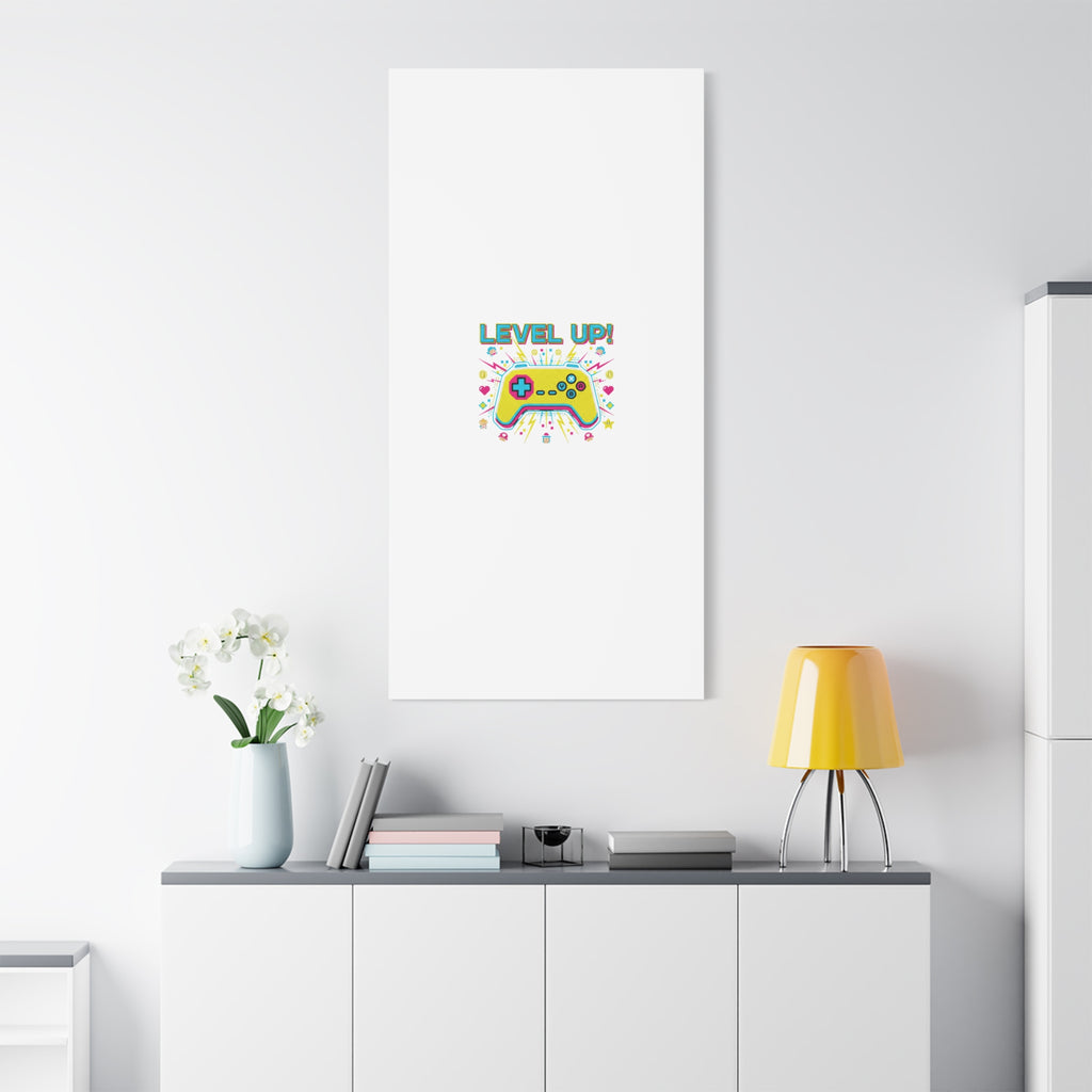 Level Up! Pixel Controller Canvas | Gaming Geek Culture, Retro Pixel Art